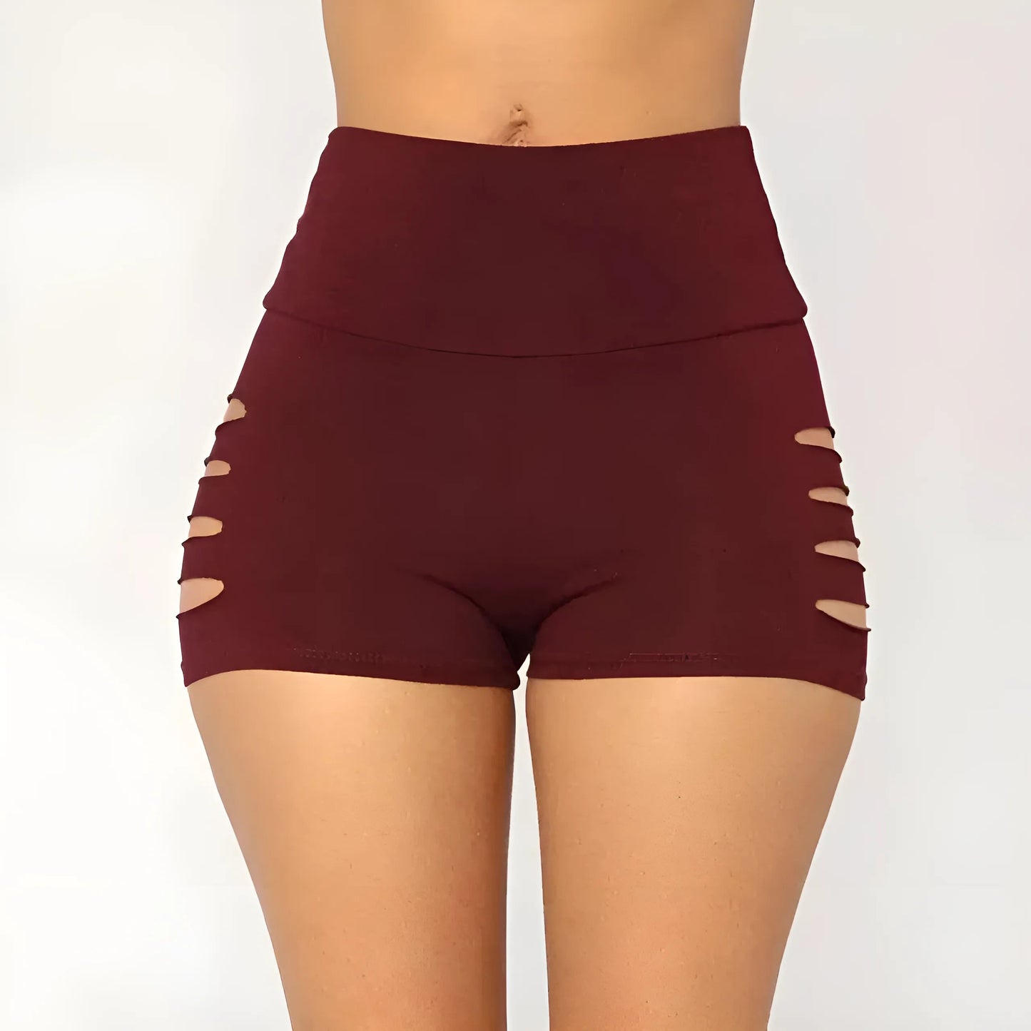 Bourgogne Shorts de sport avec fentes sur les côtés