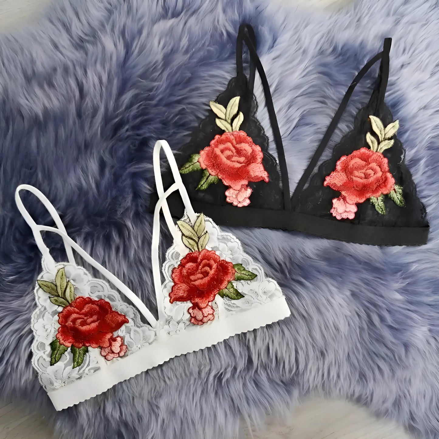 Bralette en dentelle avec motif floral