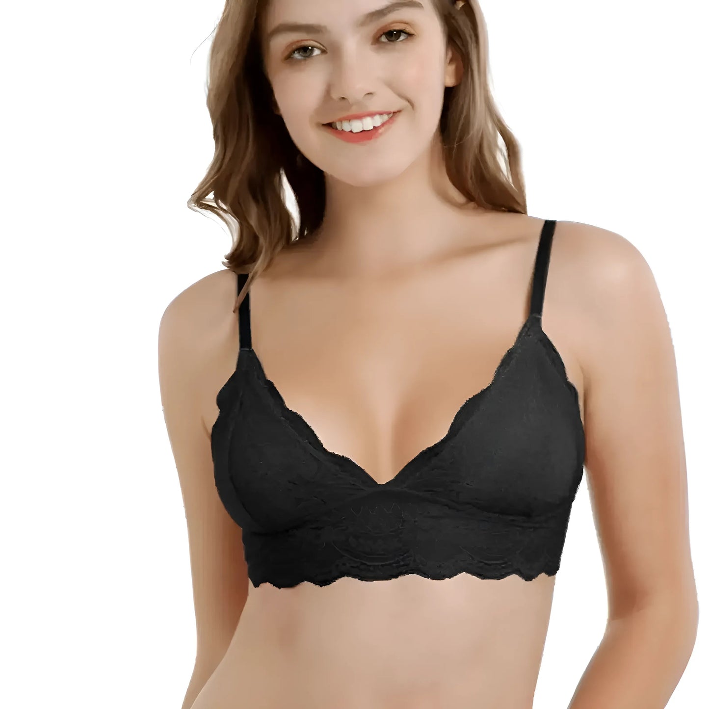 Brassière triangle en dentelle avec taille basse