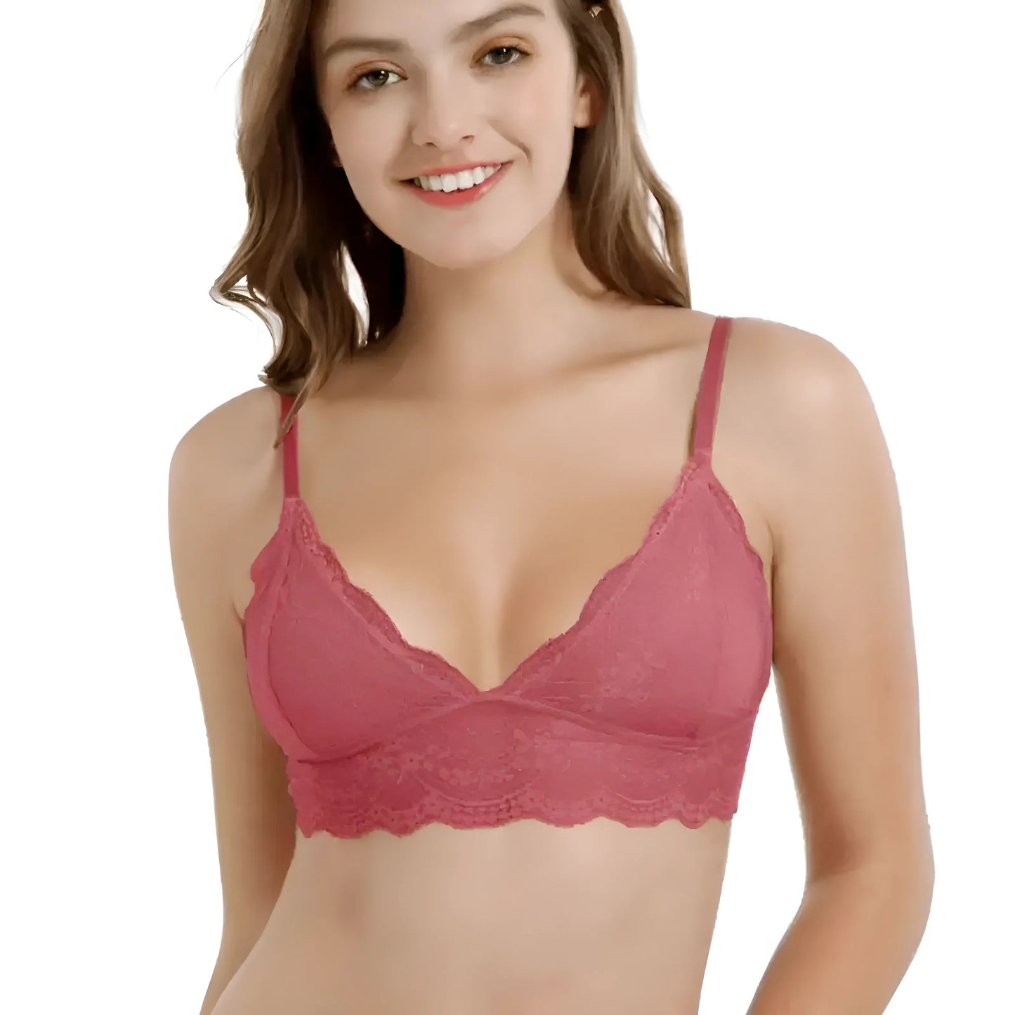 Brassière triangle en dentelle avec taille basse