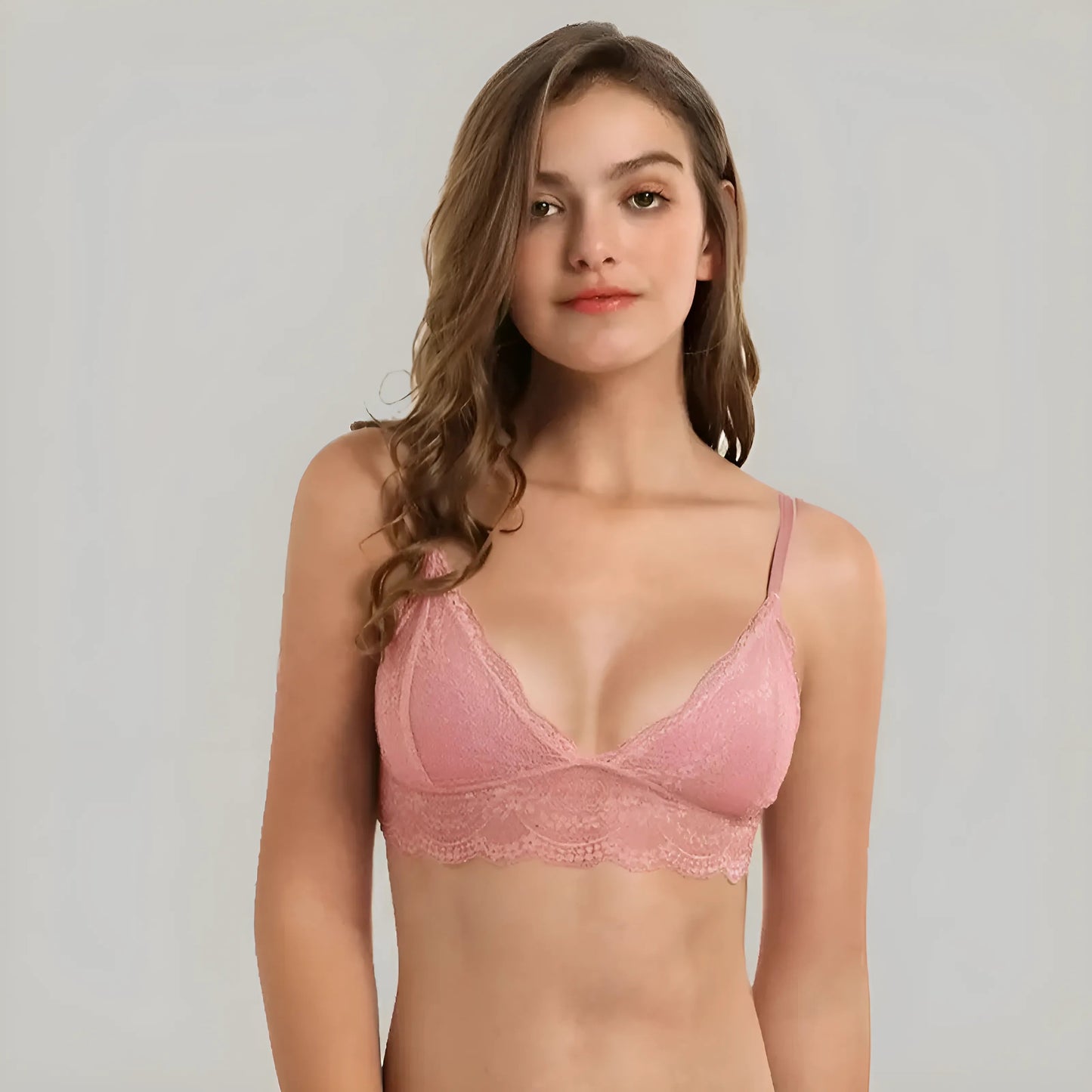 Brassière triangle en dentelle avec taille basse