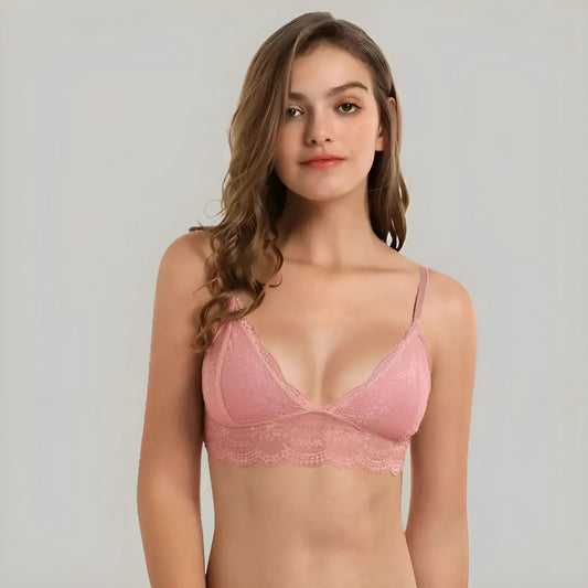Brassière triangle en dentelle avec taille basse