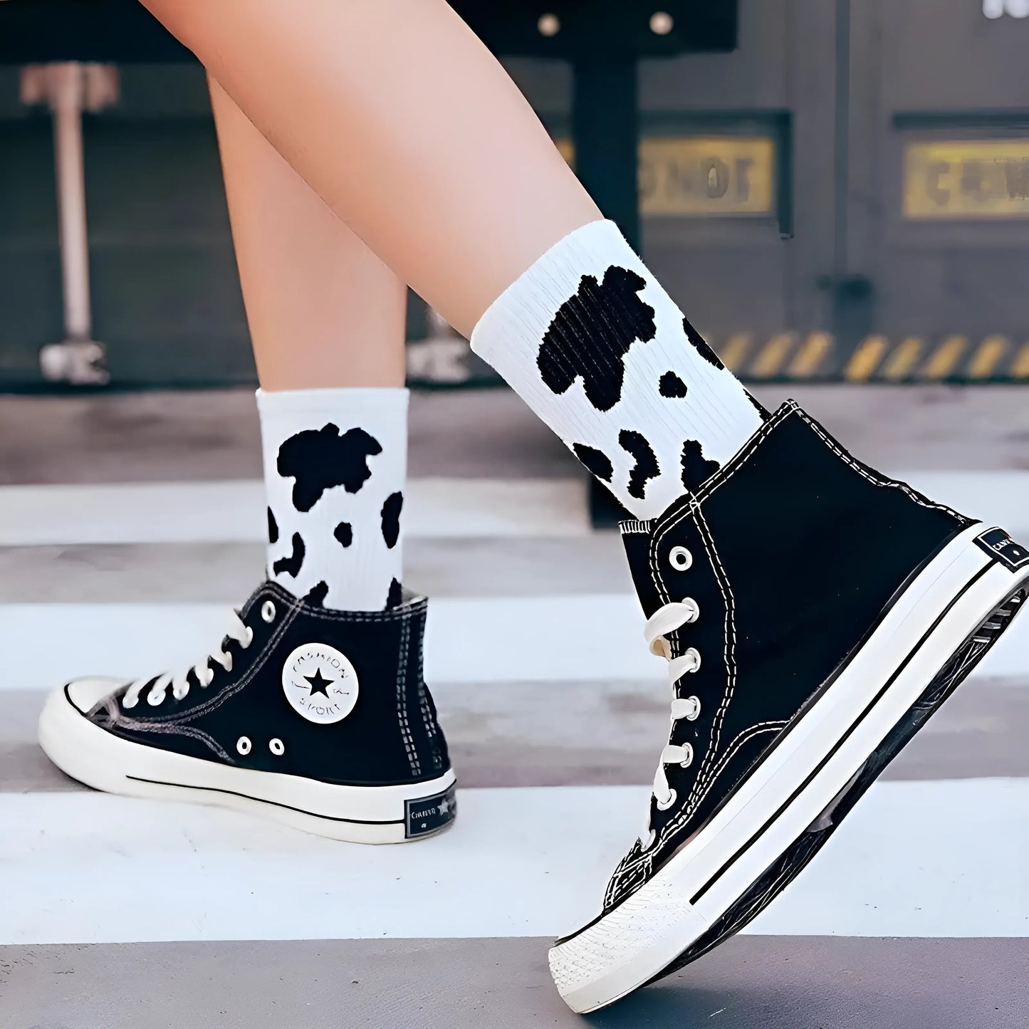 Chaussettes à motif vache