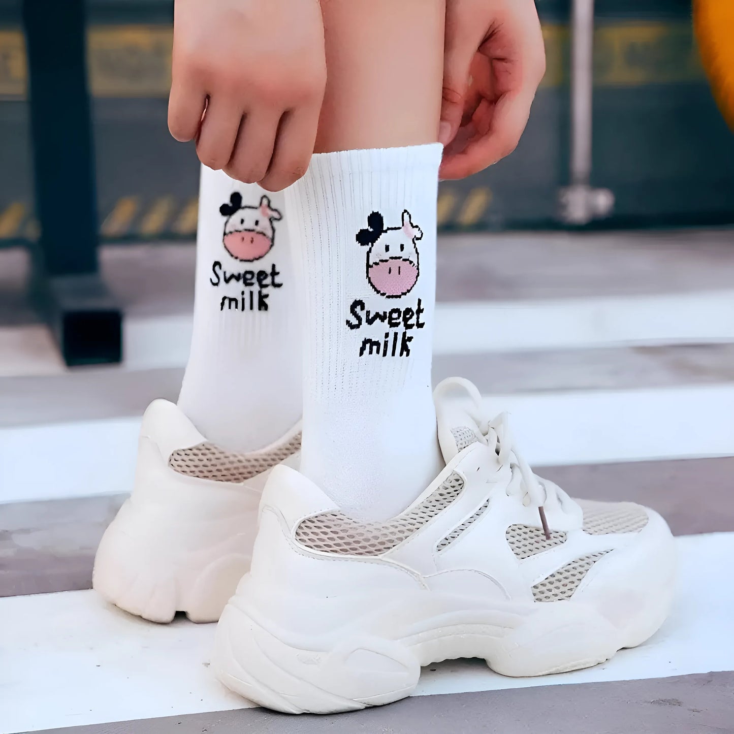 Chaussettes à motif vache