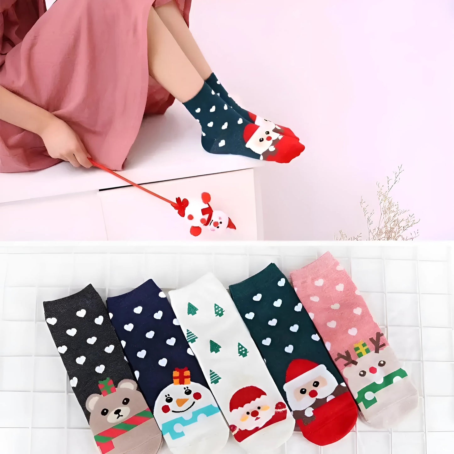 Chaussettes de cheville avec des motifs festifs