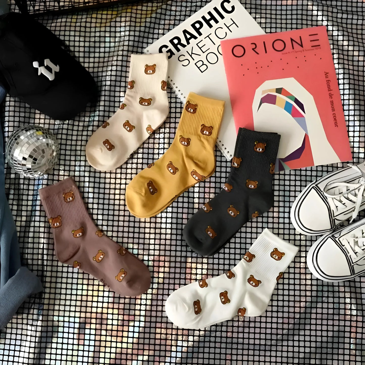 Chaussettes de cheville avec design d'ours