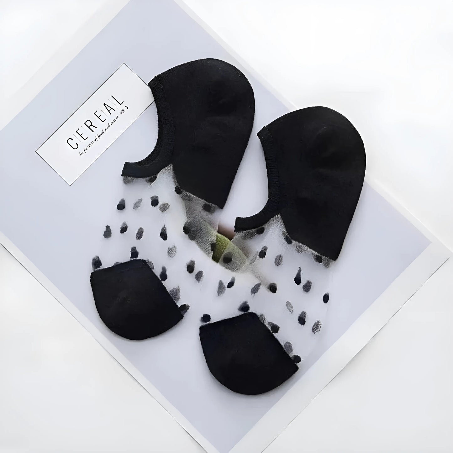 Chaussettes de cheville avec insert transparent