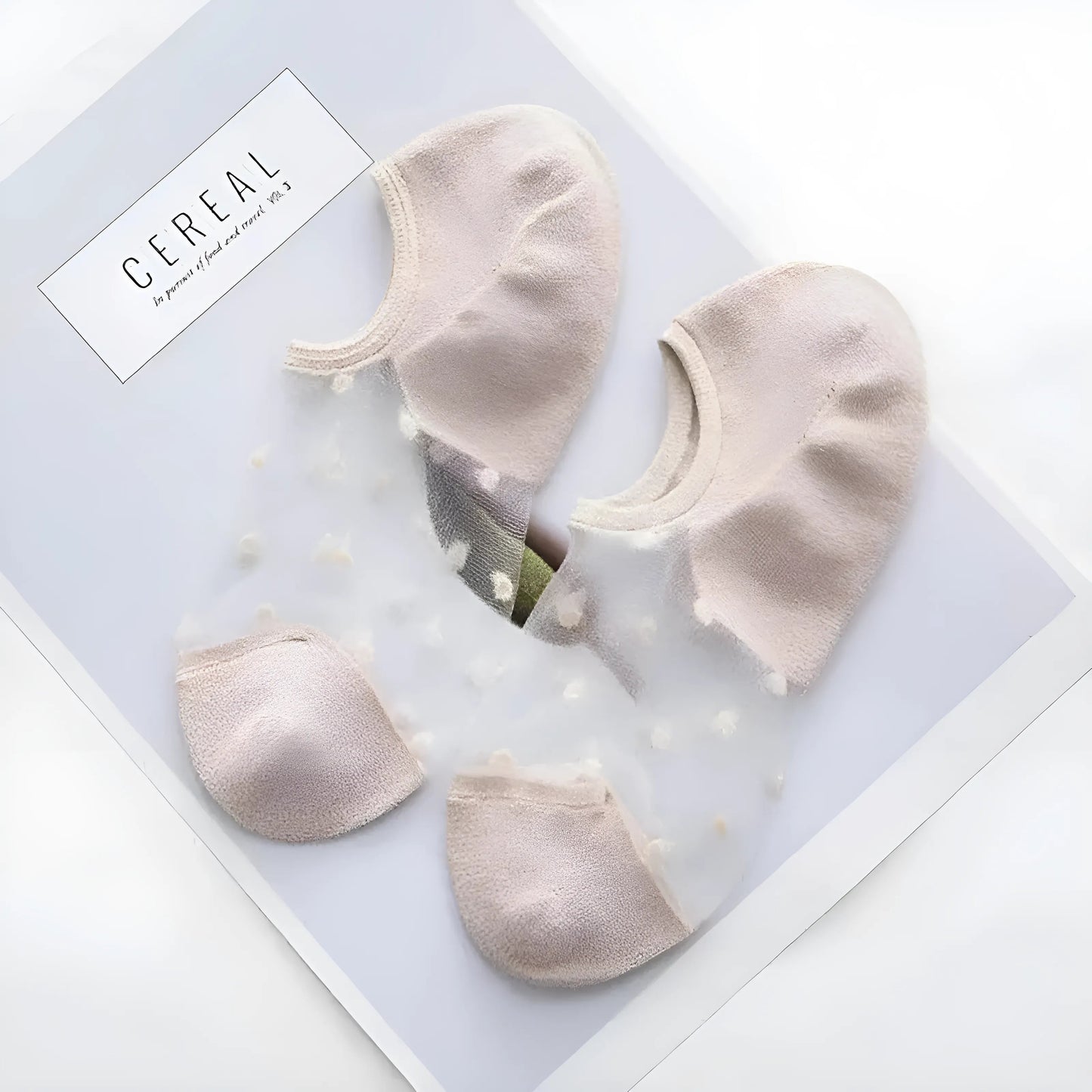 Chaussettes de cheville avec insert transparent