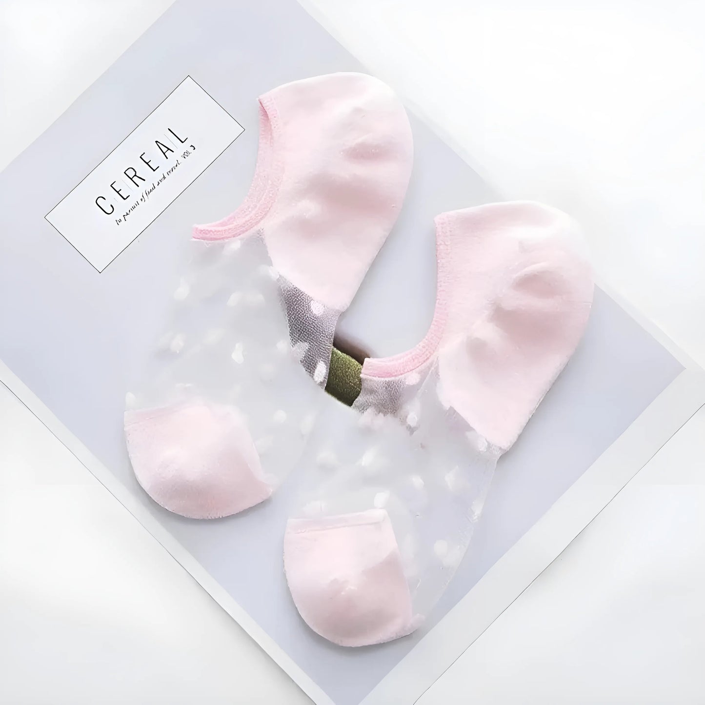 Chaussettes de cheville avec insert transparent