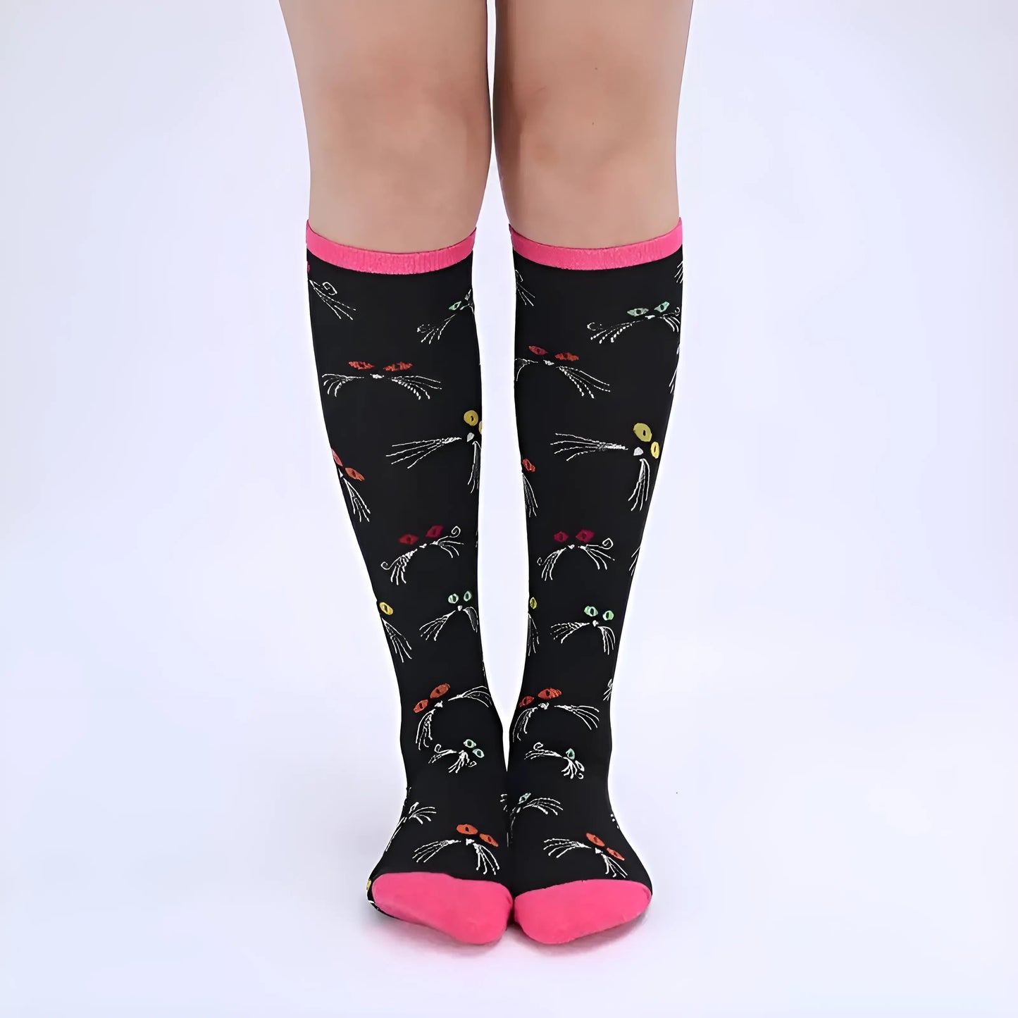 Chaussettes longues à motifs colorés