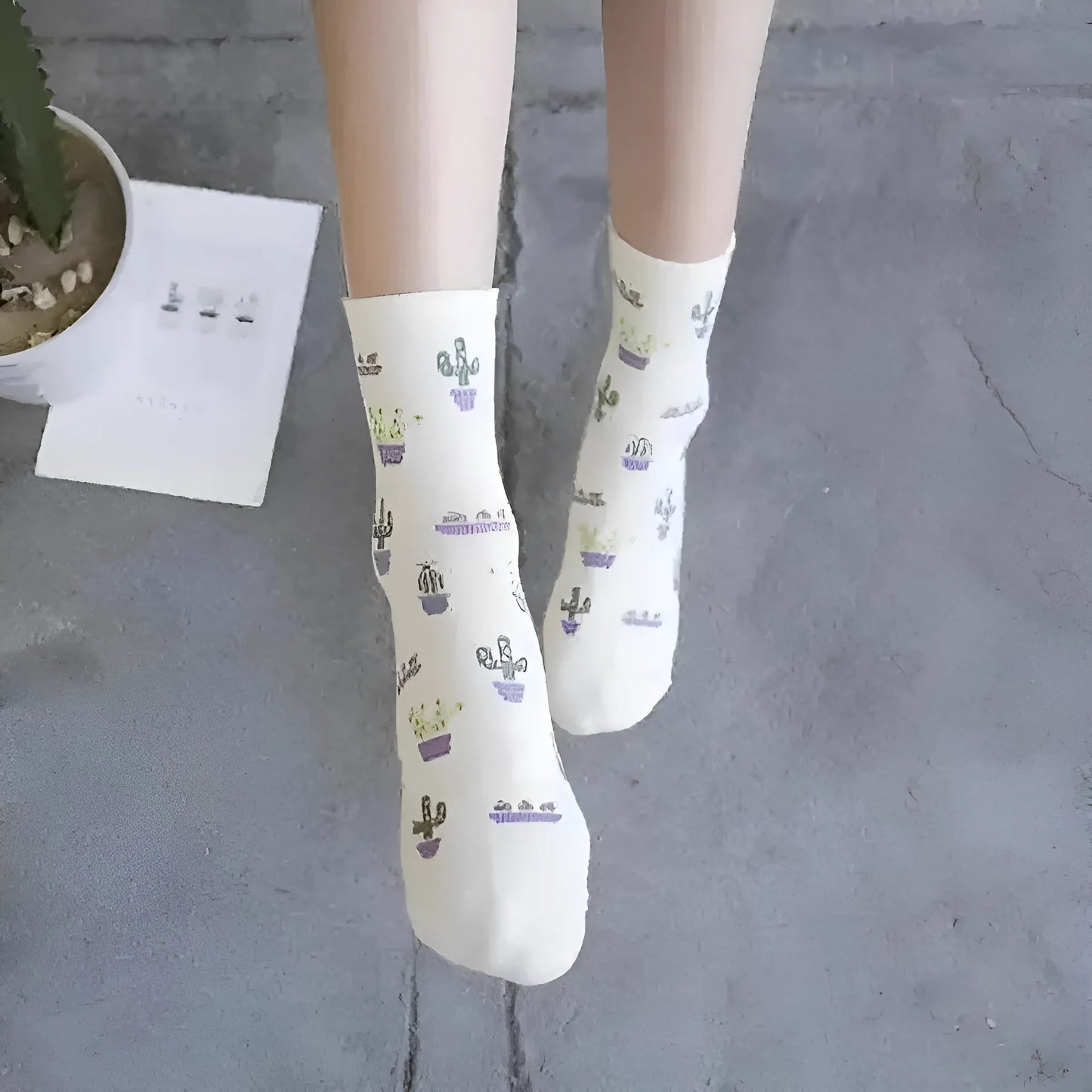 Chaussettes longues en cactus