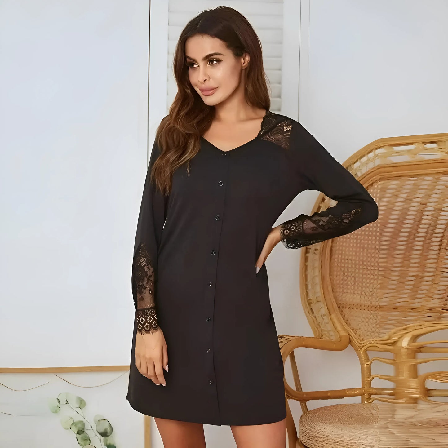 Chemise de nuit à manches longues