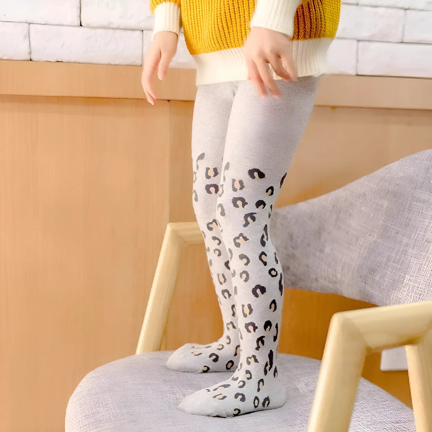 Collants à imprimé léopard pour enfants