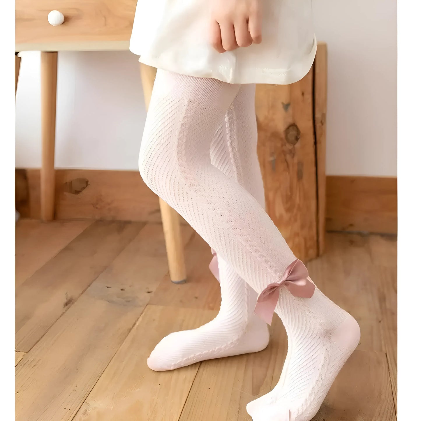 Collants pour enfants avec détail de nœud