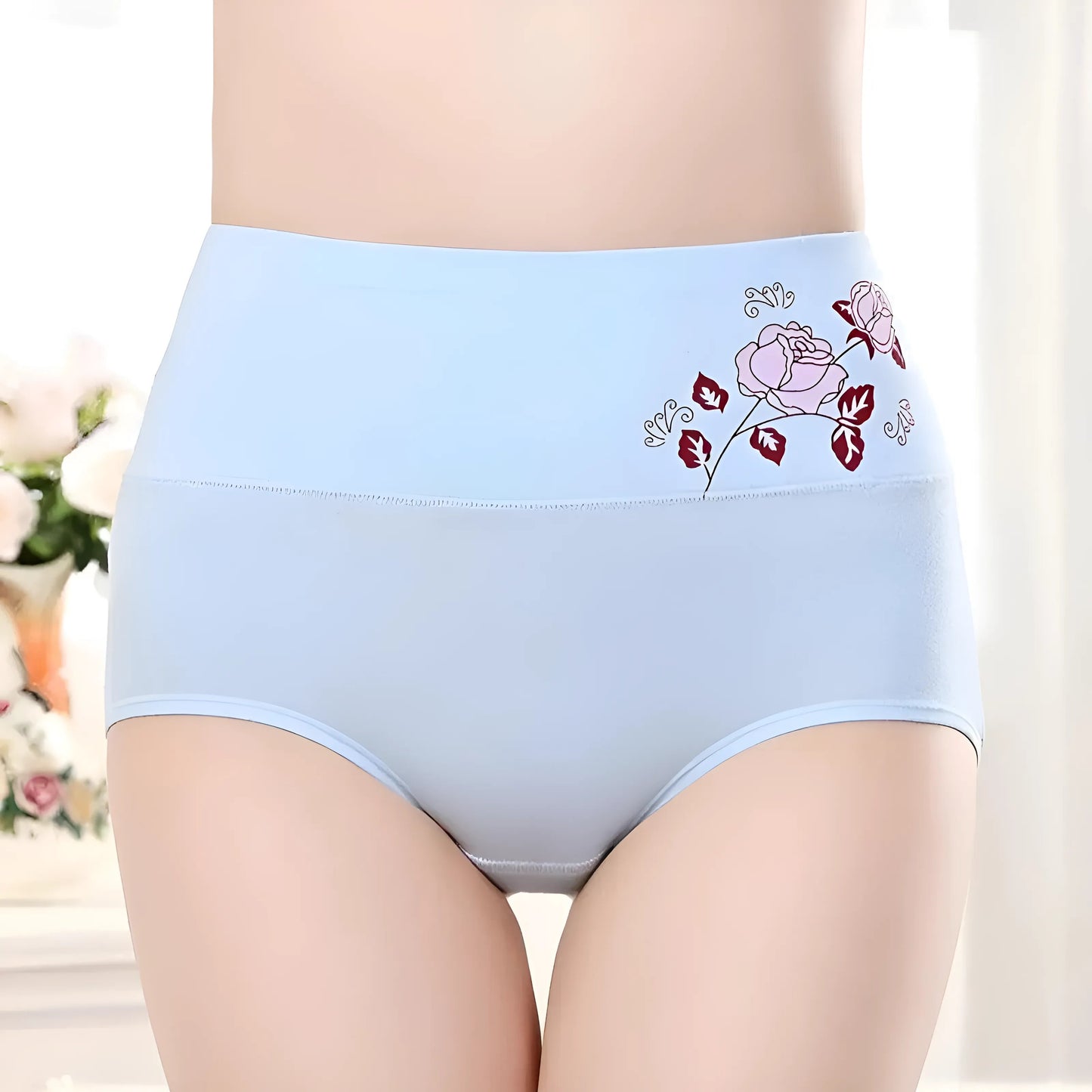 Culottes taille haute avec rose décorative
