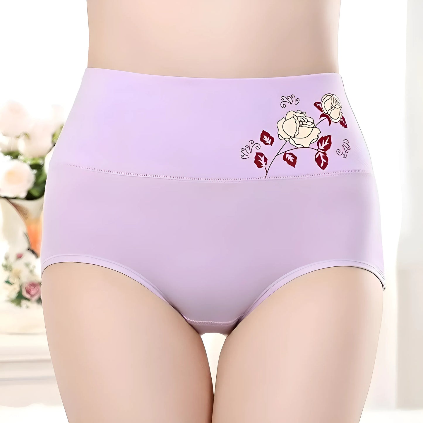 Culottes taille haute avec rose décorative