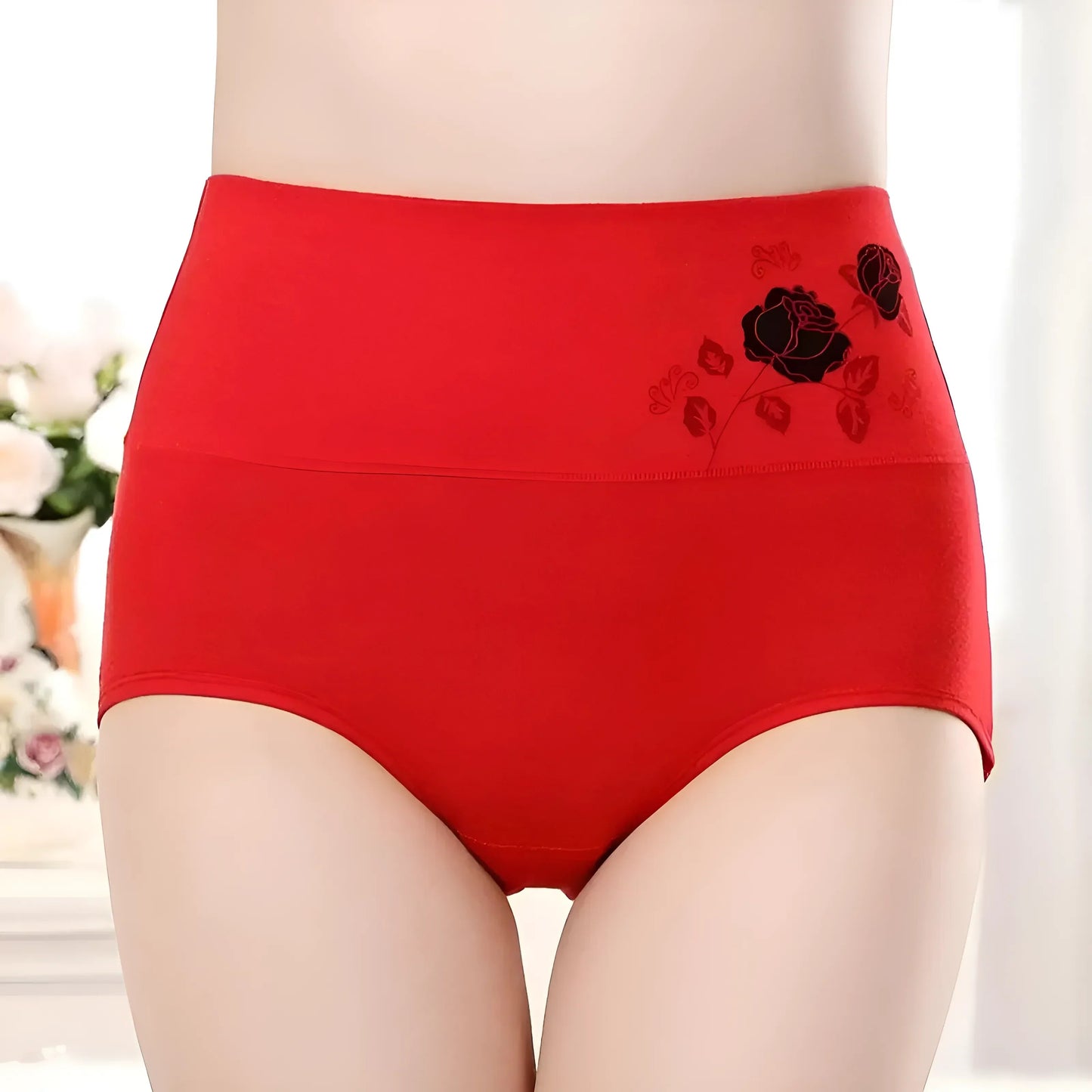 Culottes taille haute avec rose décorative