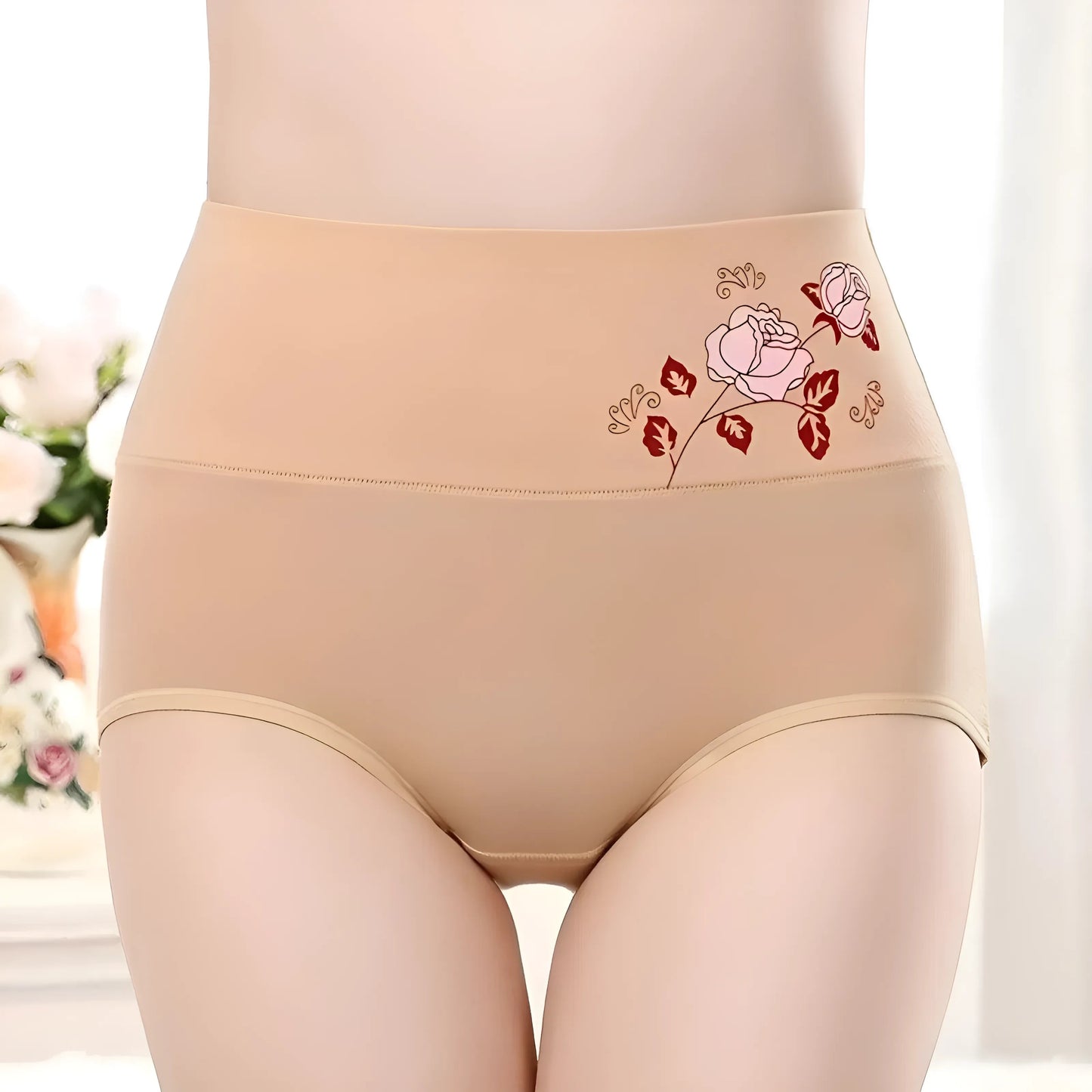 Culottes taille haute avec rose décorative