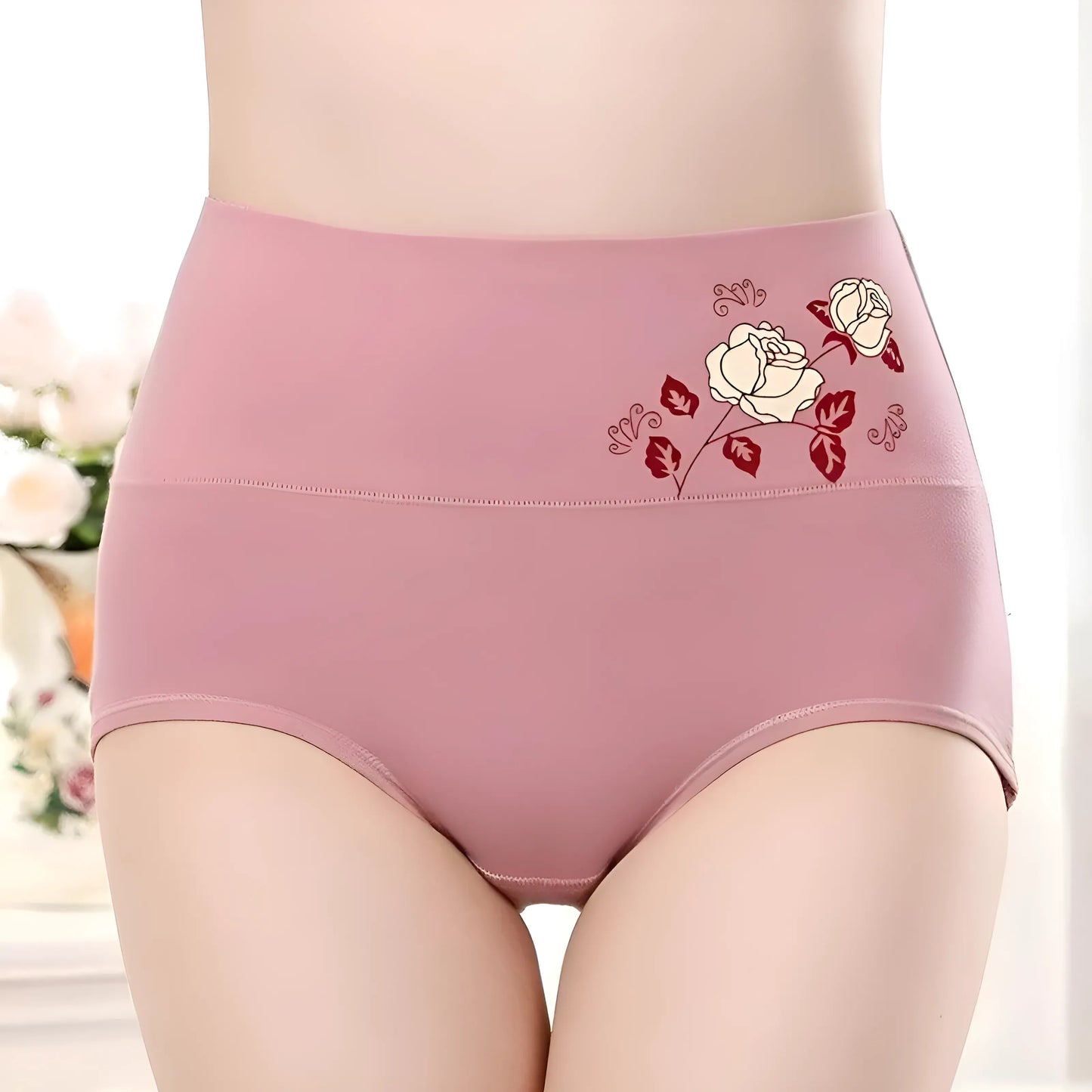Culottes taille haute avec rose décorative