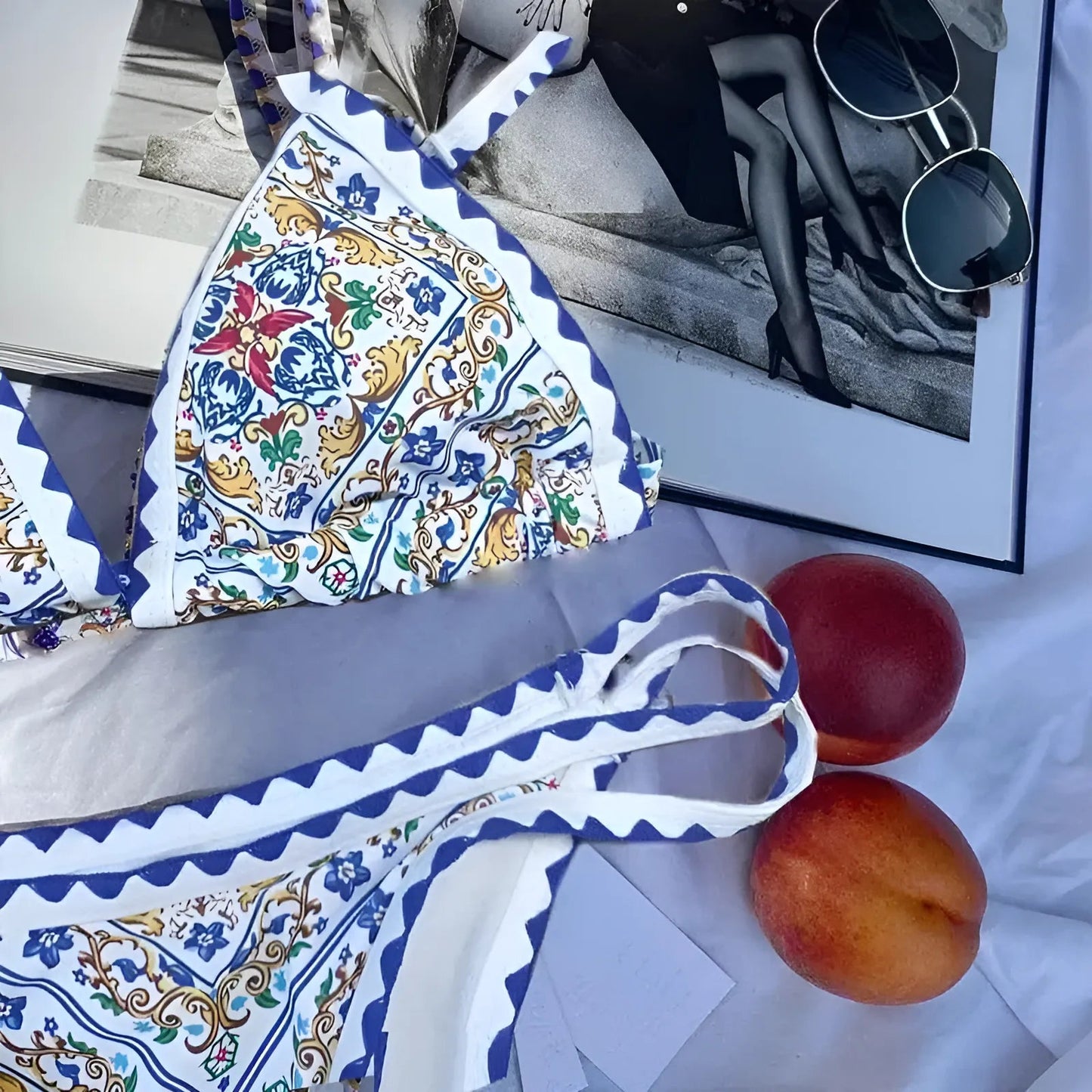 Ensemble de bikini à imprimé géométrique en deux pièces
