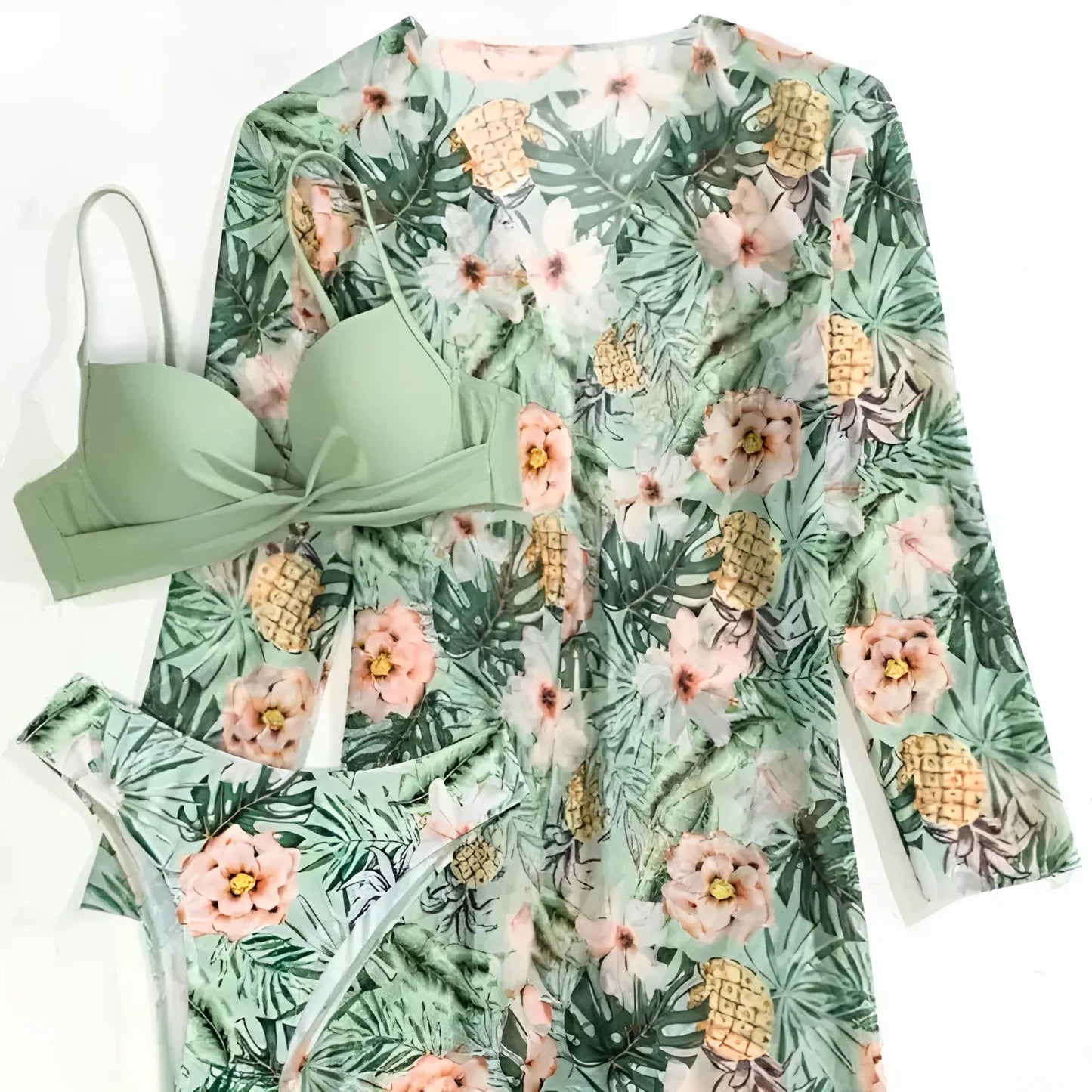 Ensemble de bikini deux pièces à imprimé exotique