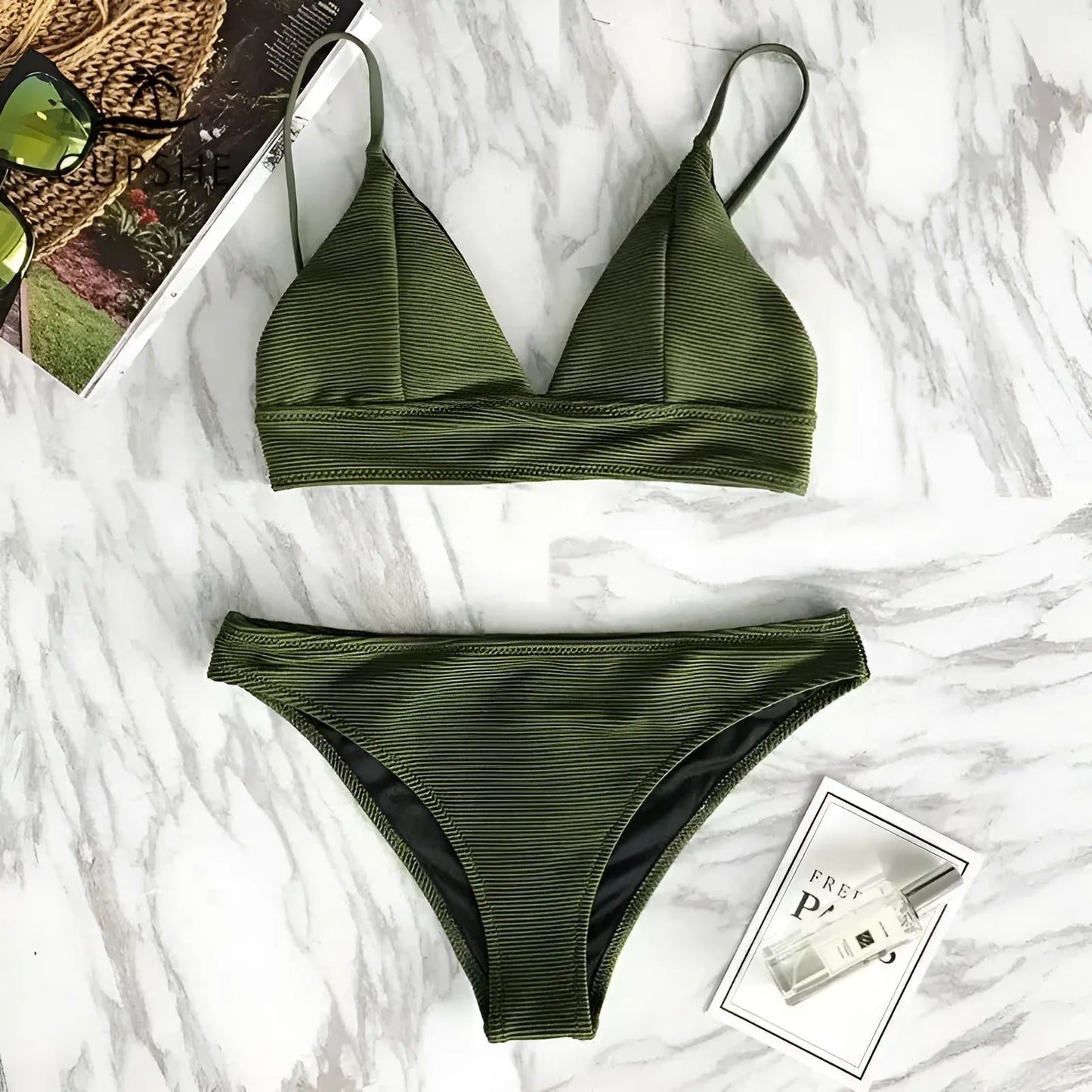 Ensemble de bikini deux pièces kaki