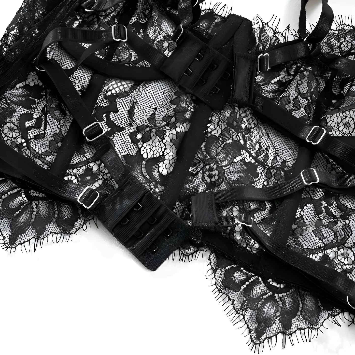 Ensemble de lingerie en dentelle avec bretelles réglables