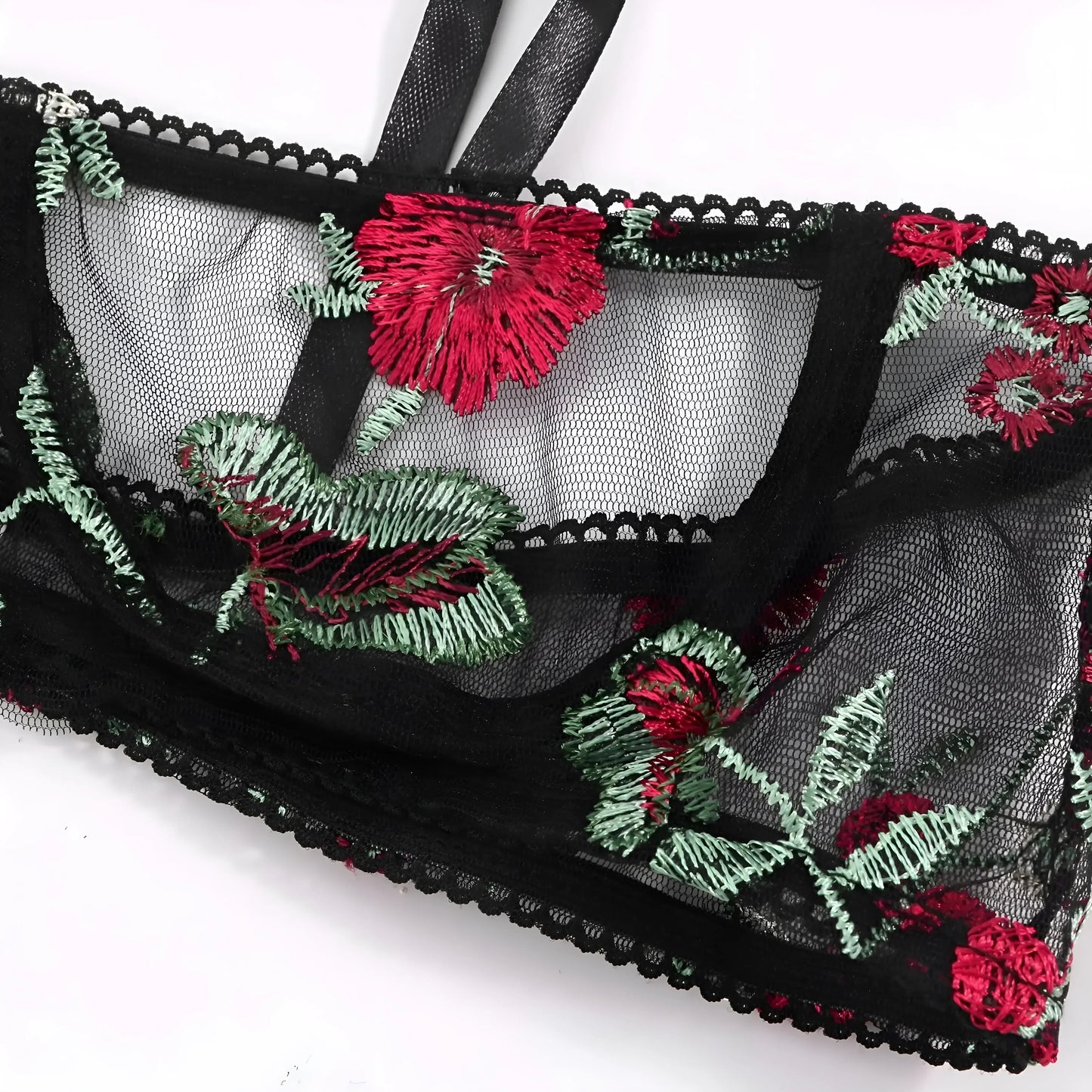 Ensemble de lingerie en dentelle avec des liens décoratifs