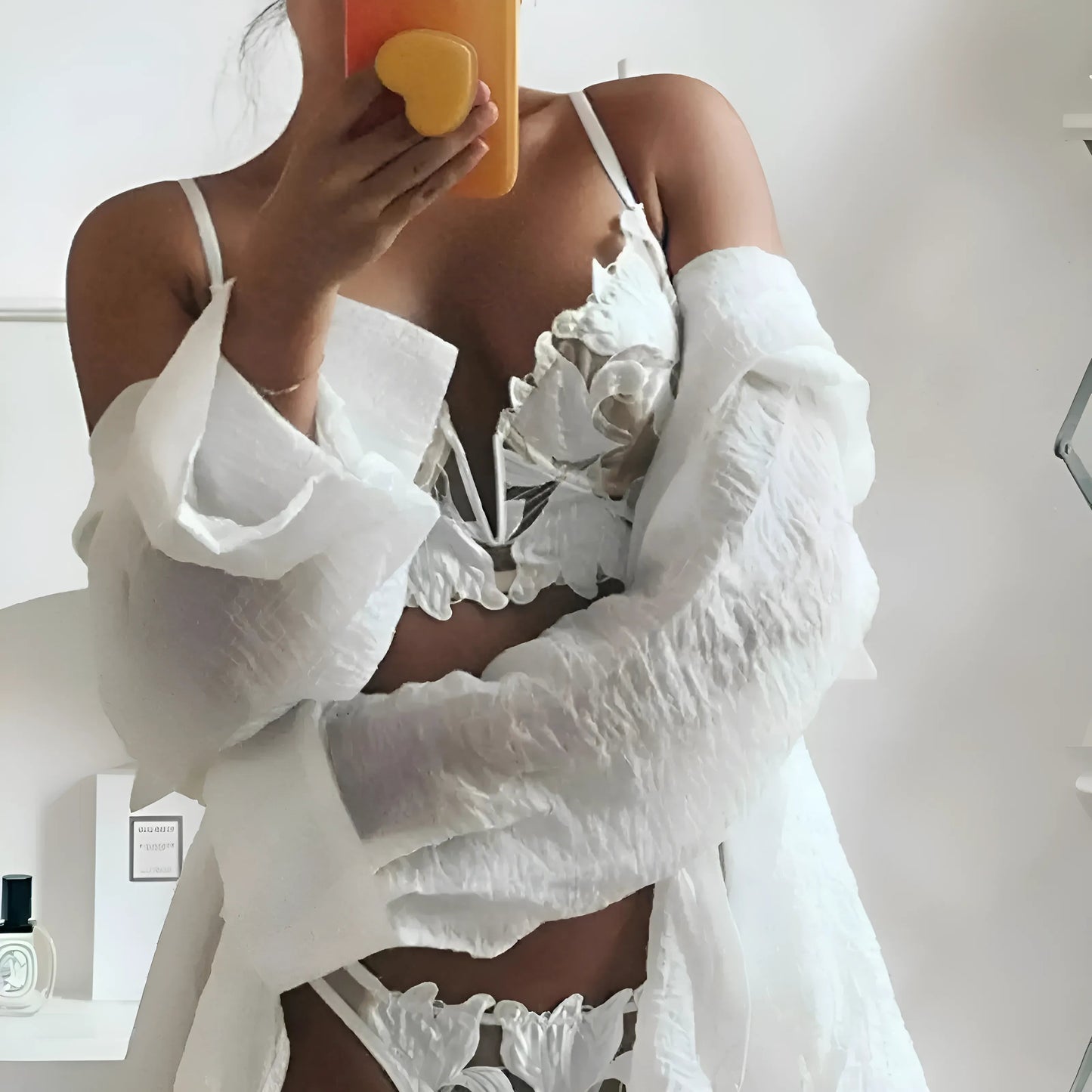 Ensemble de lingerie en dentelle florale