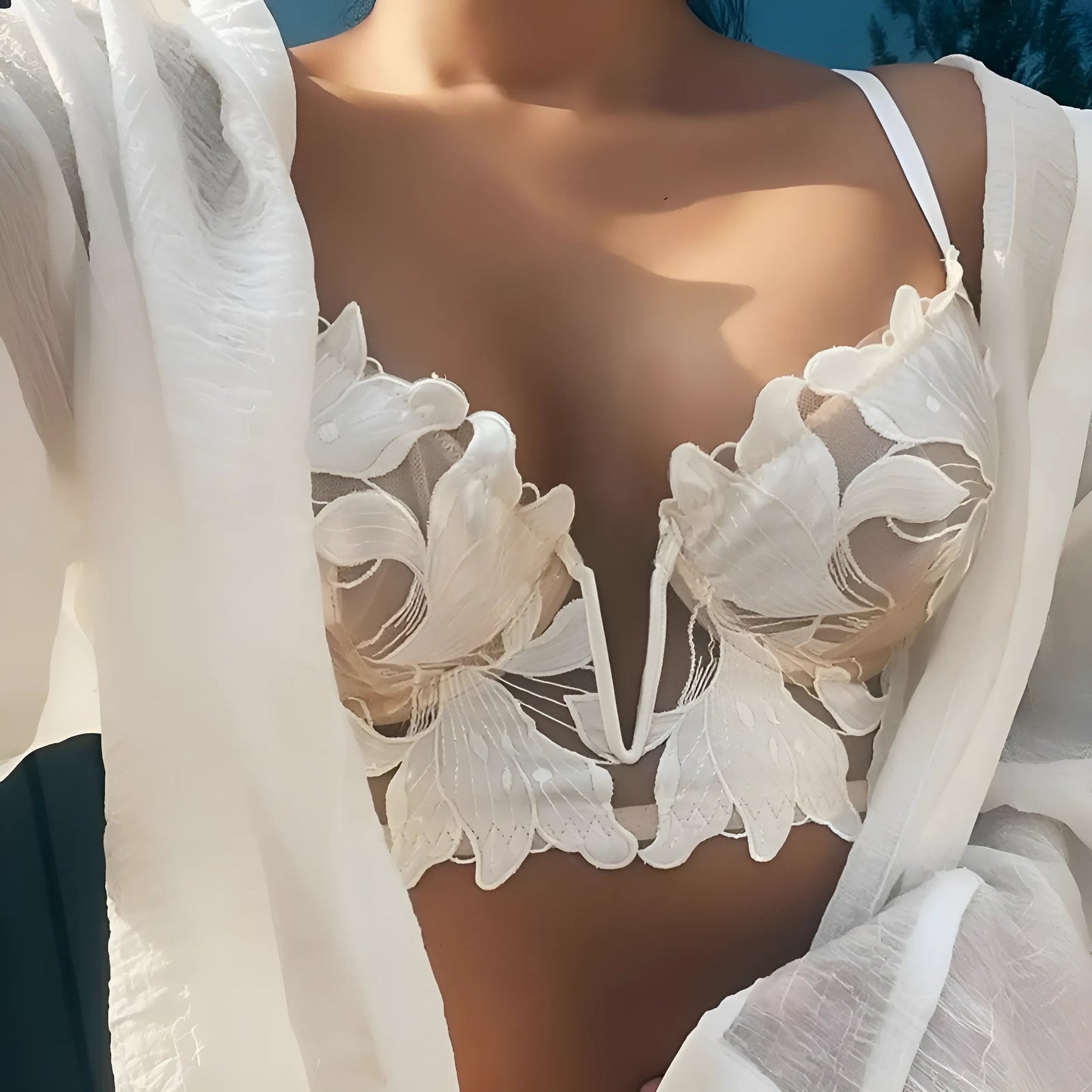 Ensemble de lingerie en dentelle florale