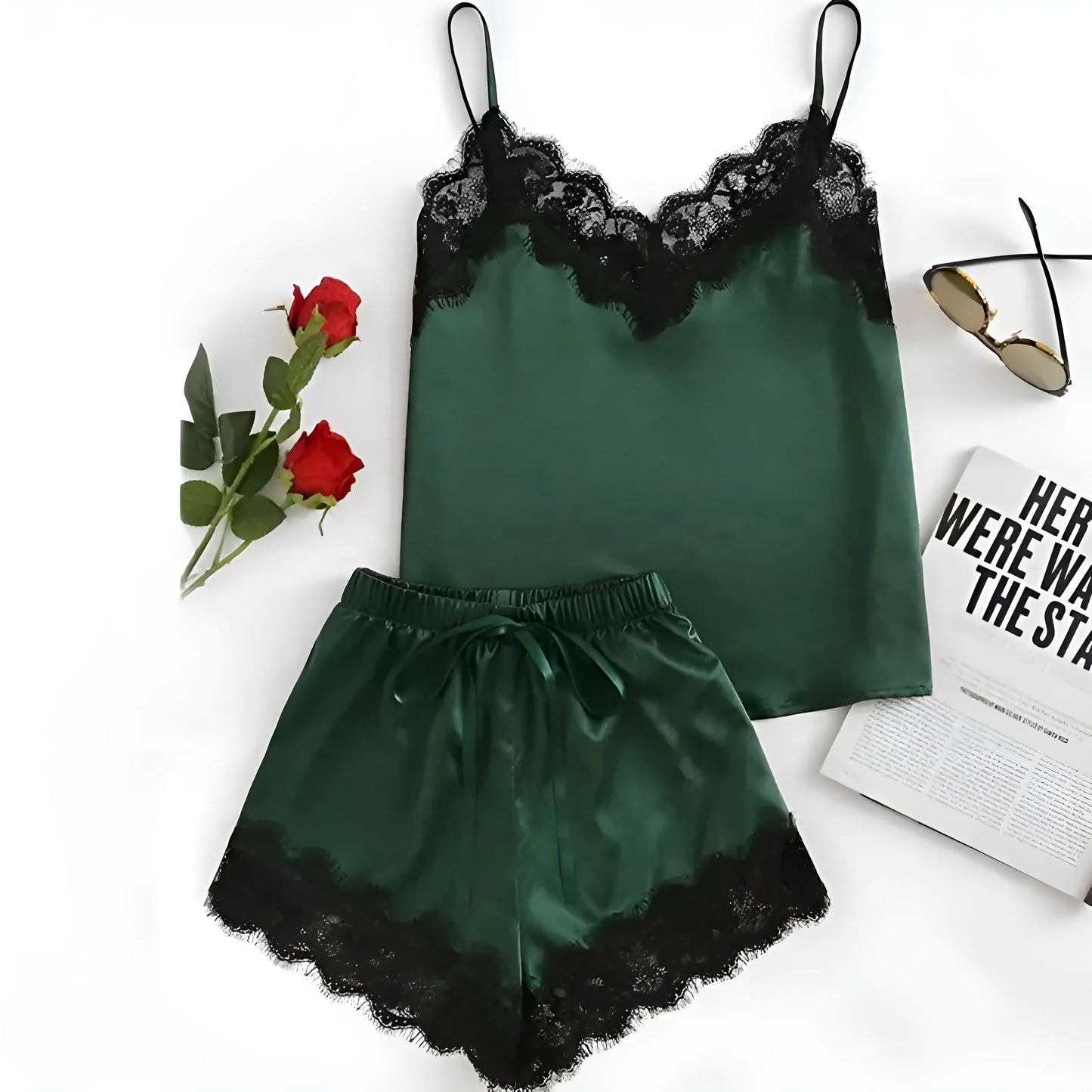 Ensemble de pyjama en satin avec shorts