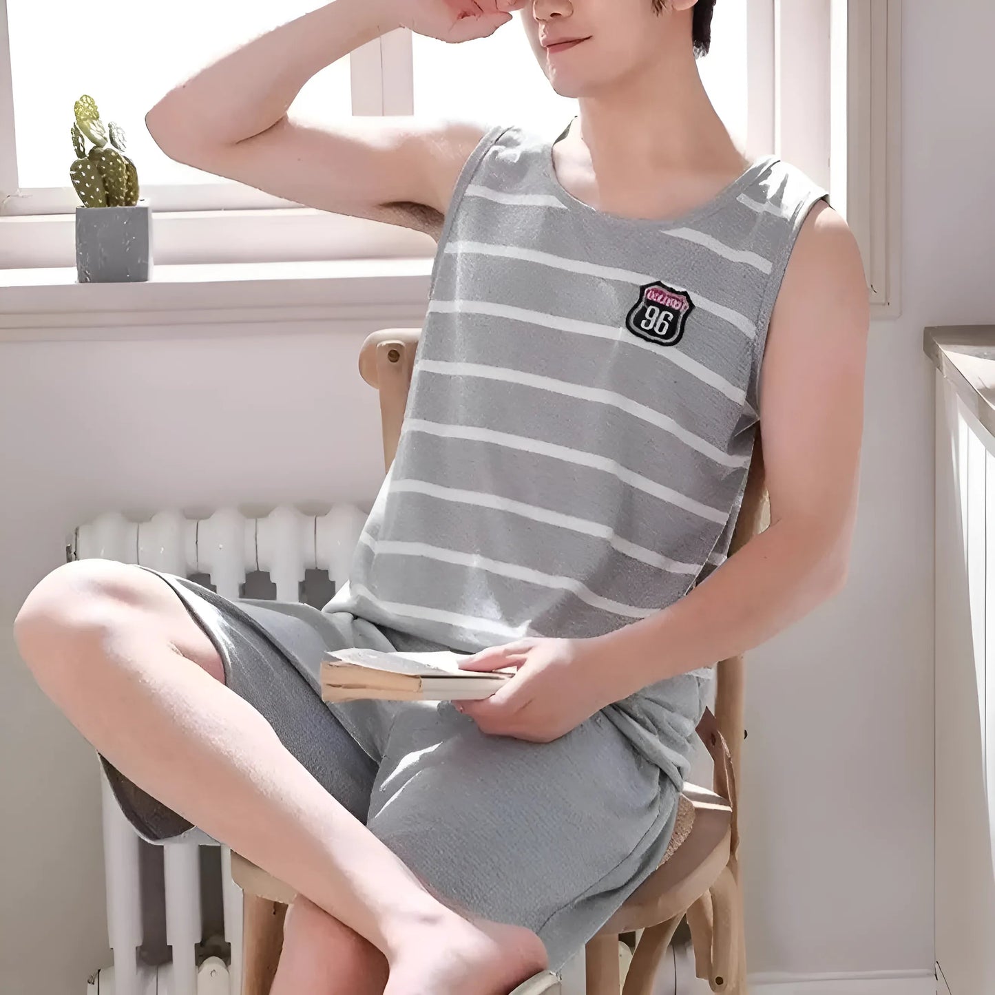 Ensemble de pyjama sans manches pour hommes