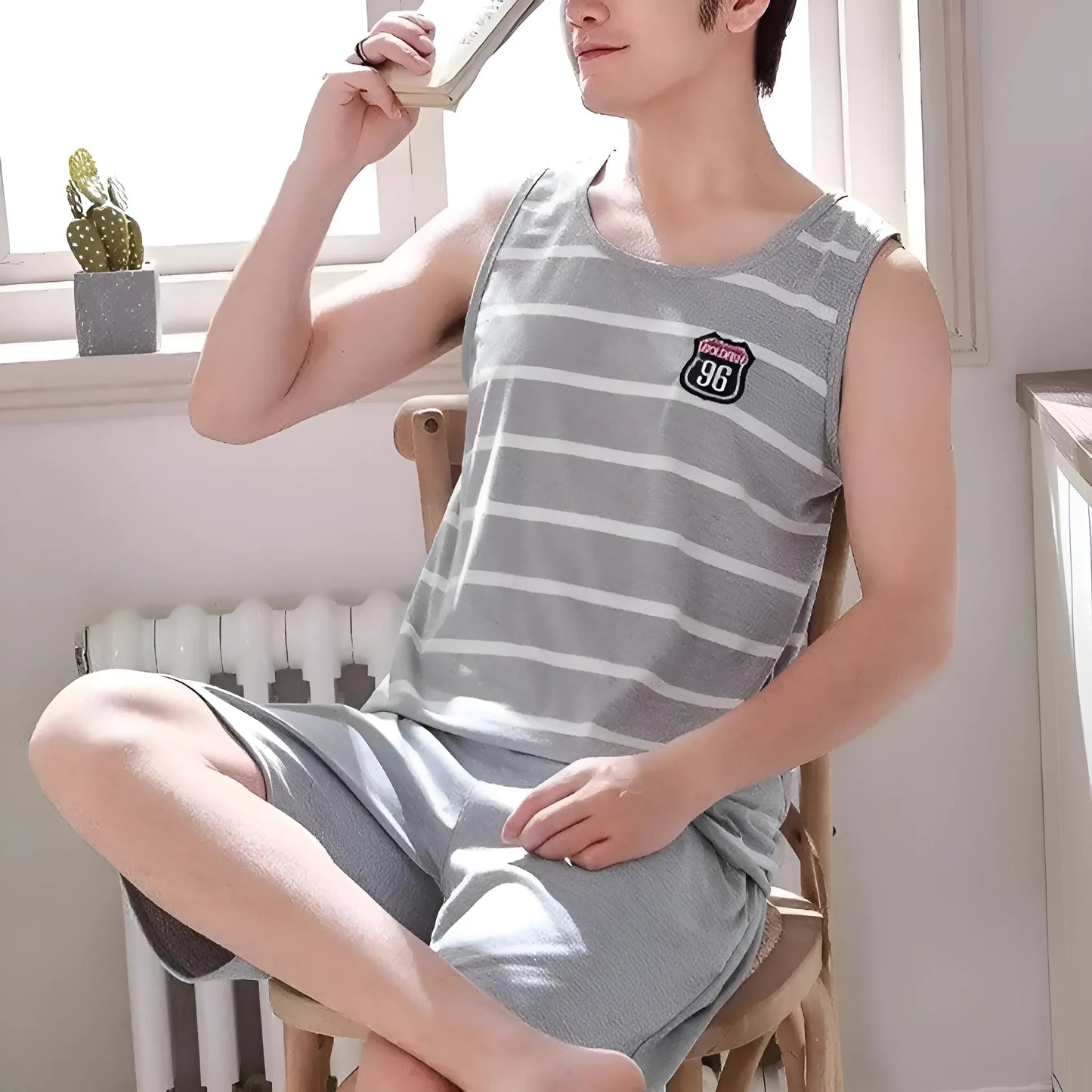 Ensemble de pyjama sans manches pour hommes