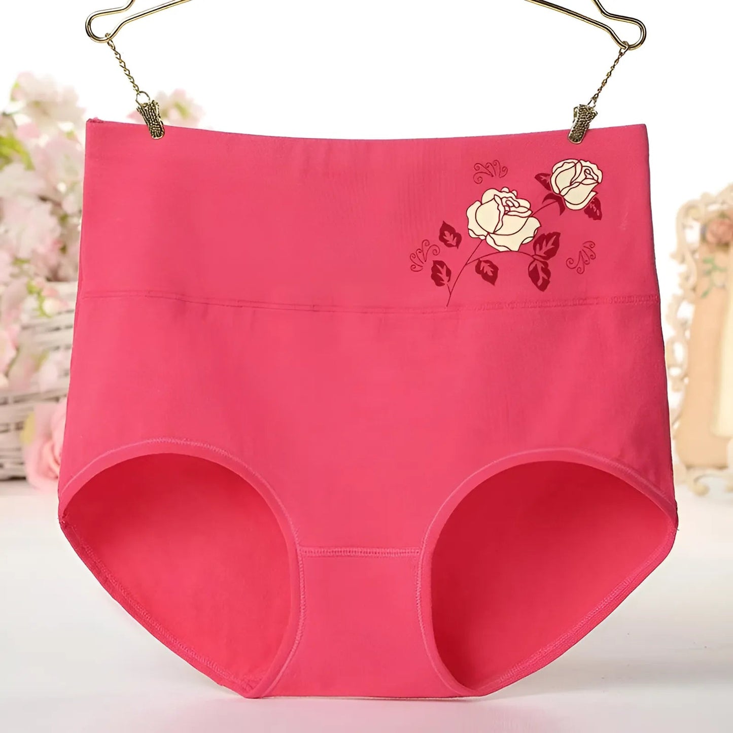 Framboise Culottes taille haute avec rose décorative