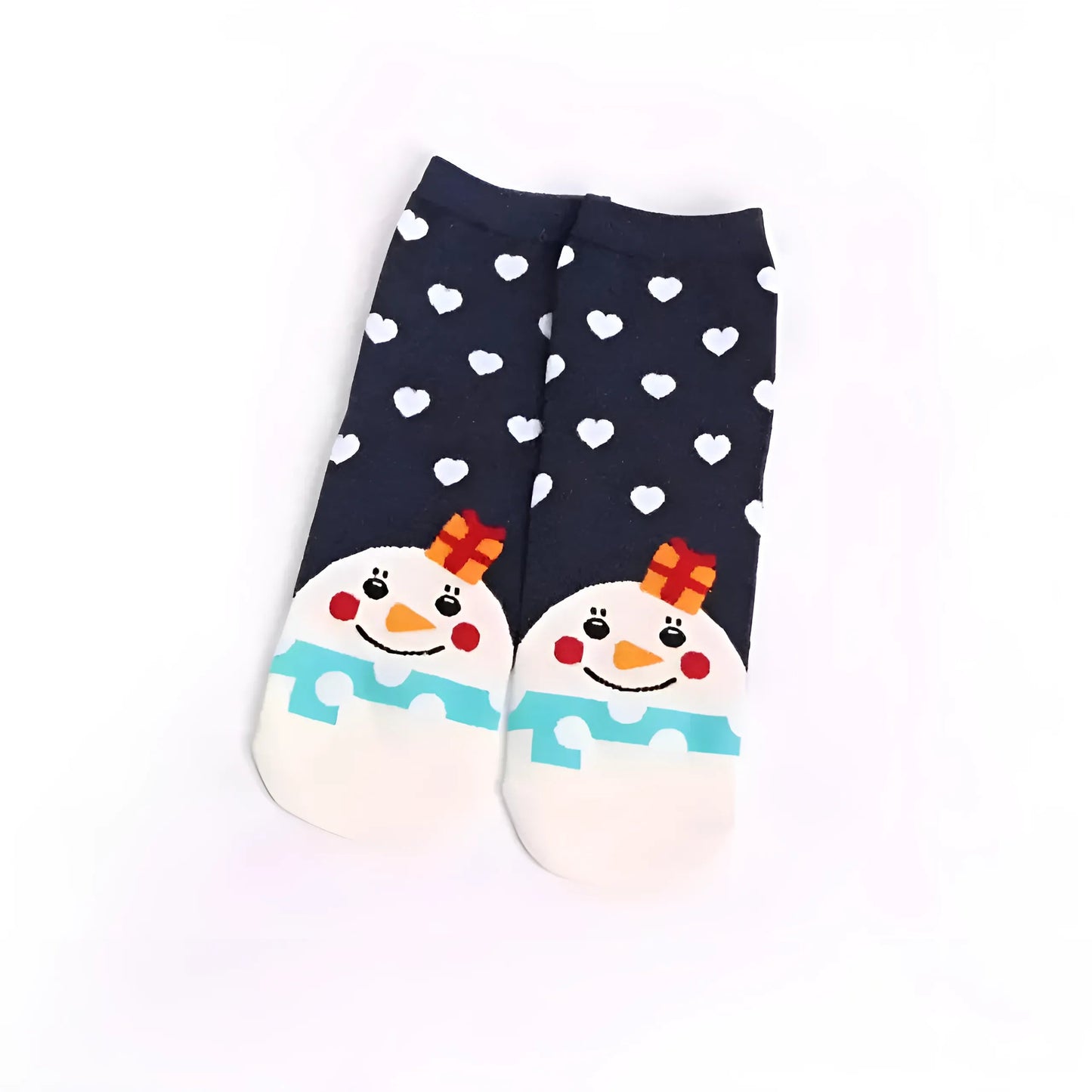 Gris-Blanc Chaussettes de cheville avec des motifs festifs