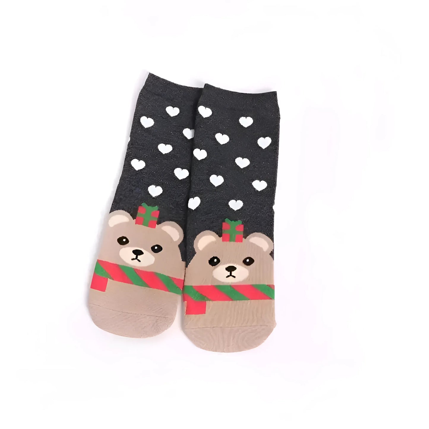 Gris-brun Chaussettes de cheville avec des motifs festifs