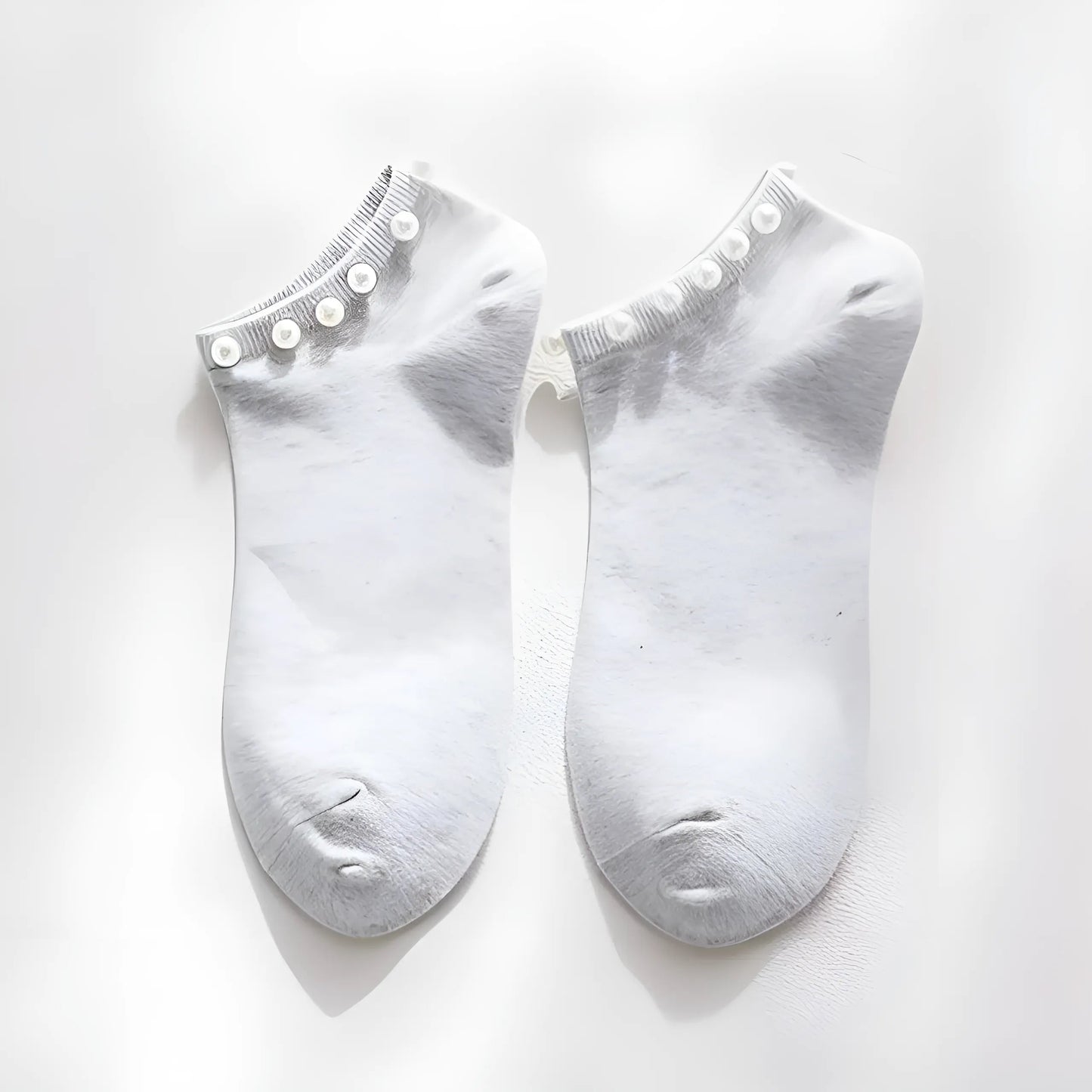Gris Chaussettes ornées de perles pour femmes