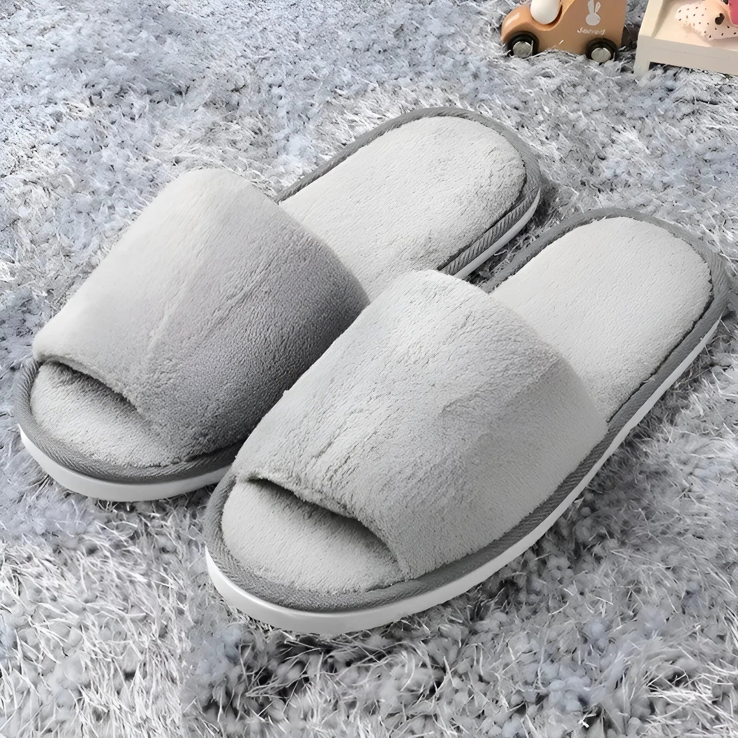 Gris Chaussons classiques pour femmes