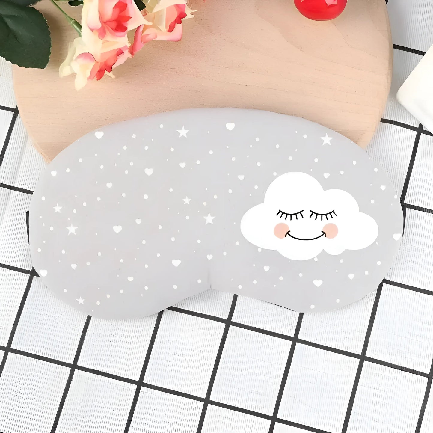 Gris clair Masque pour les yeux avec des motifs délicats