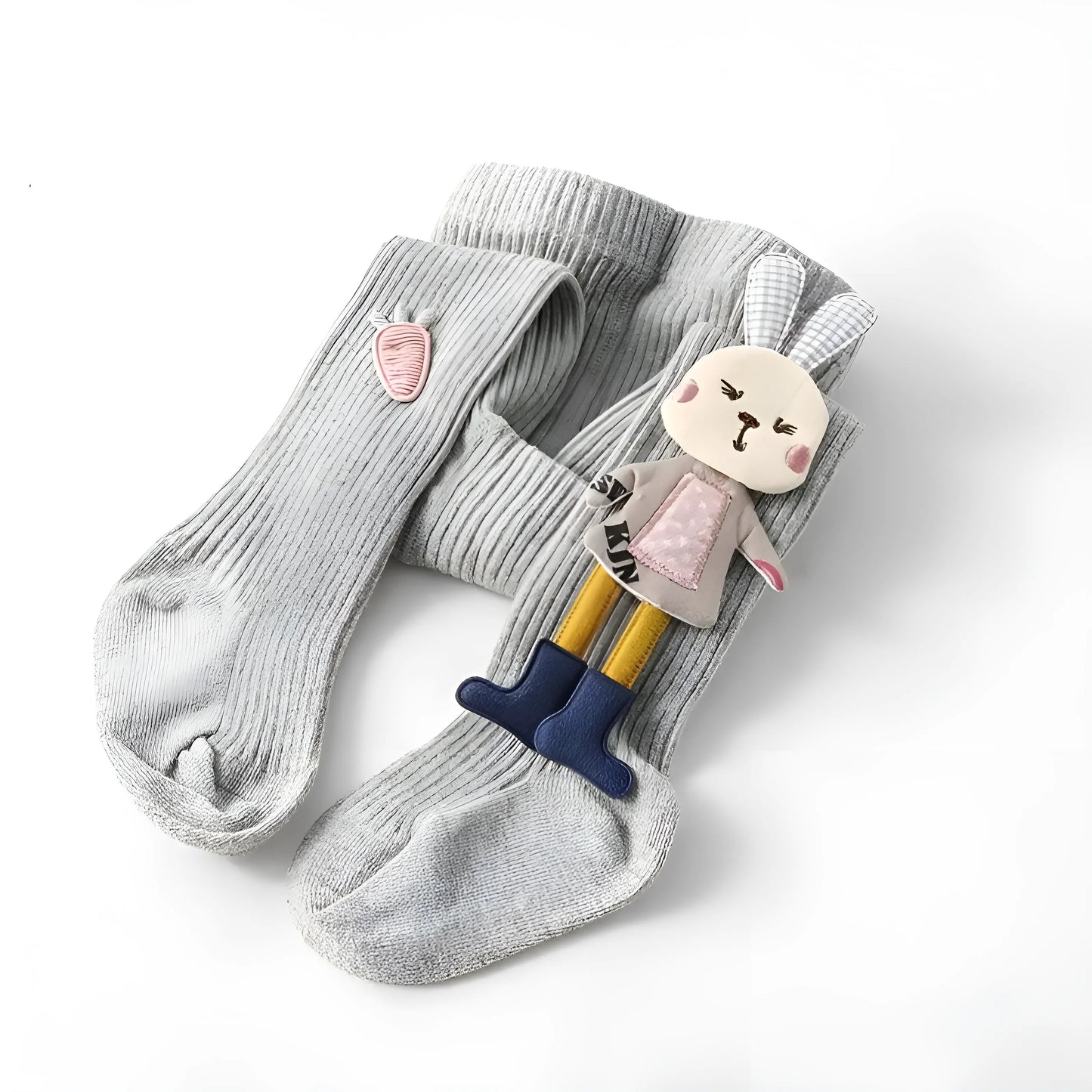 Gris Collants pour enfants avec design de lapin
