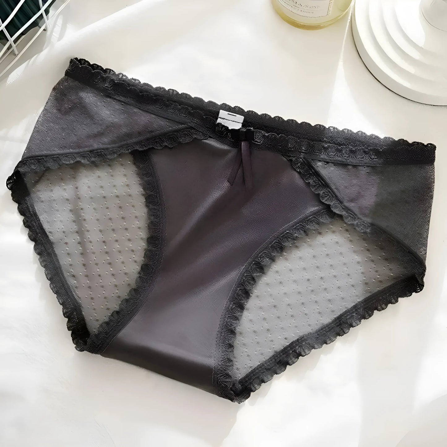 Gris Culottes en dentelle avec garniture décorative