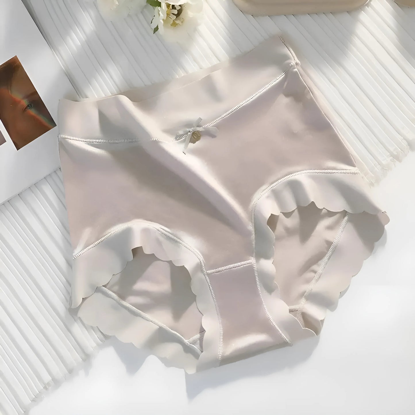 Gris Culottes taille haute sans couture avec détail en nœud