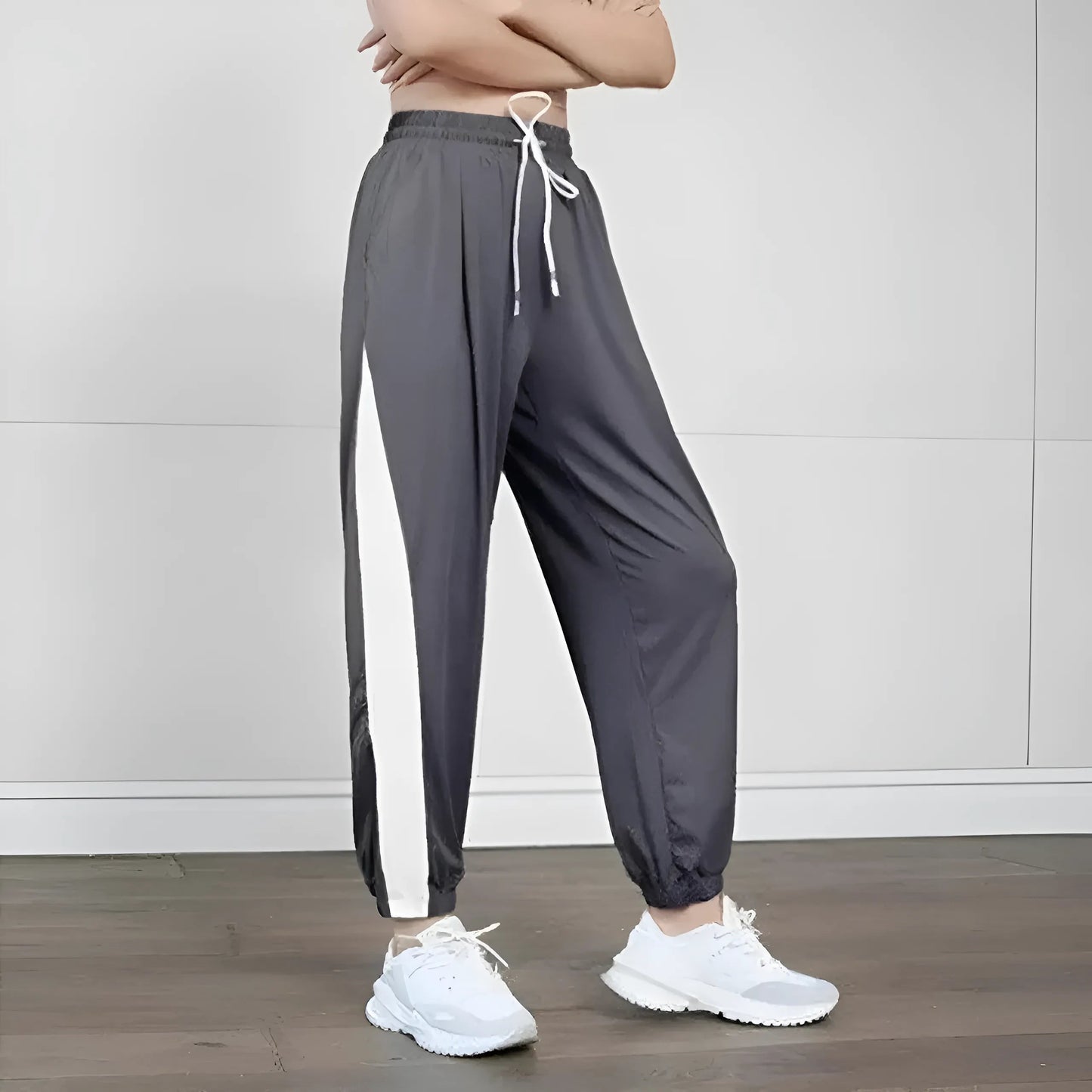 Gris Ensemble de sport avec panneaux latéraux
