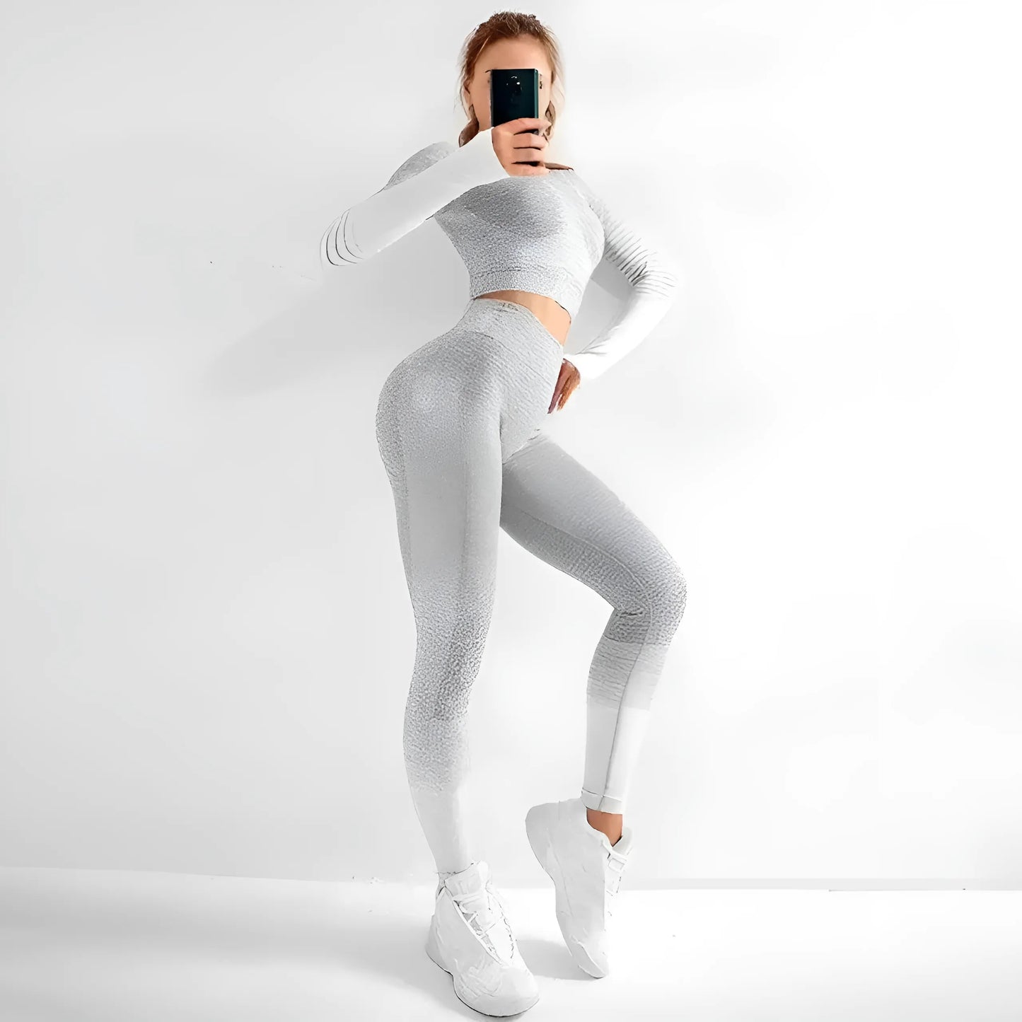 Gris Ensemble de sport bicolore