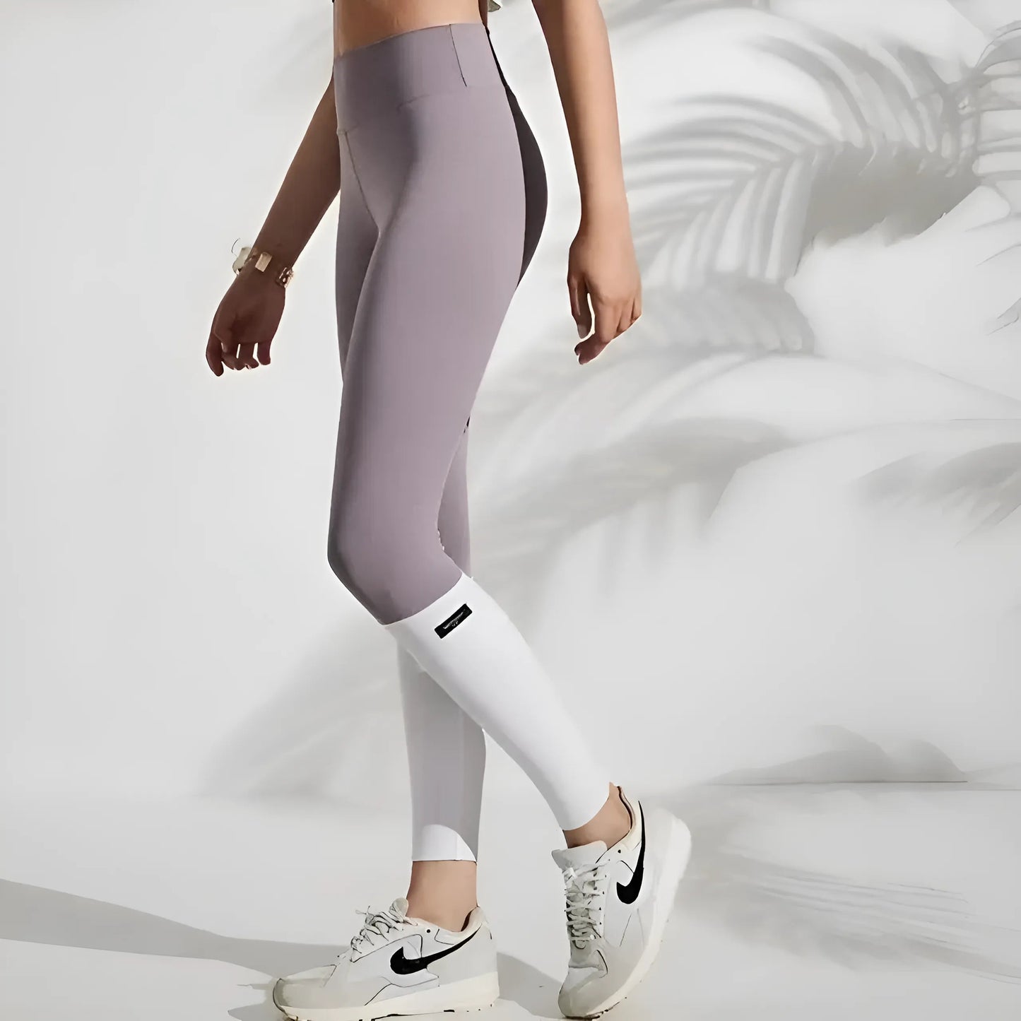 Gris Leggings de sport bicolores