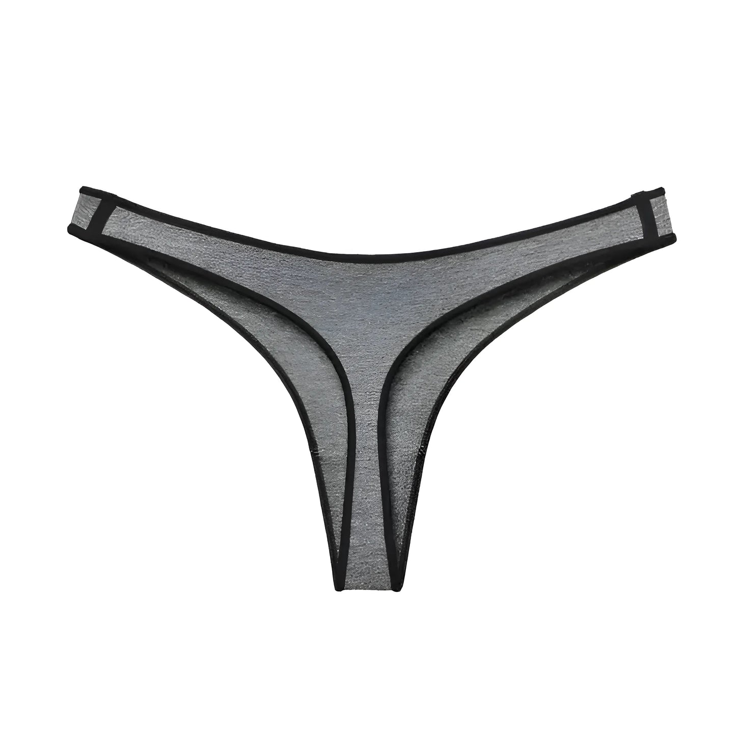Gris-Noir String en coton classique
