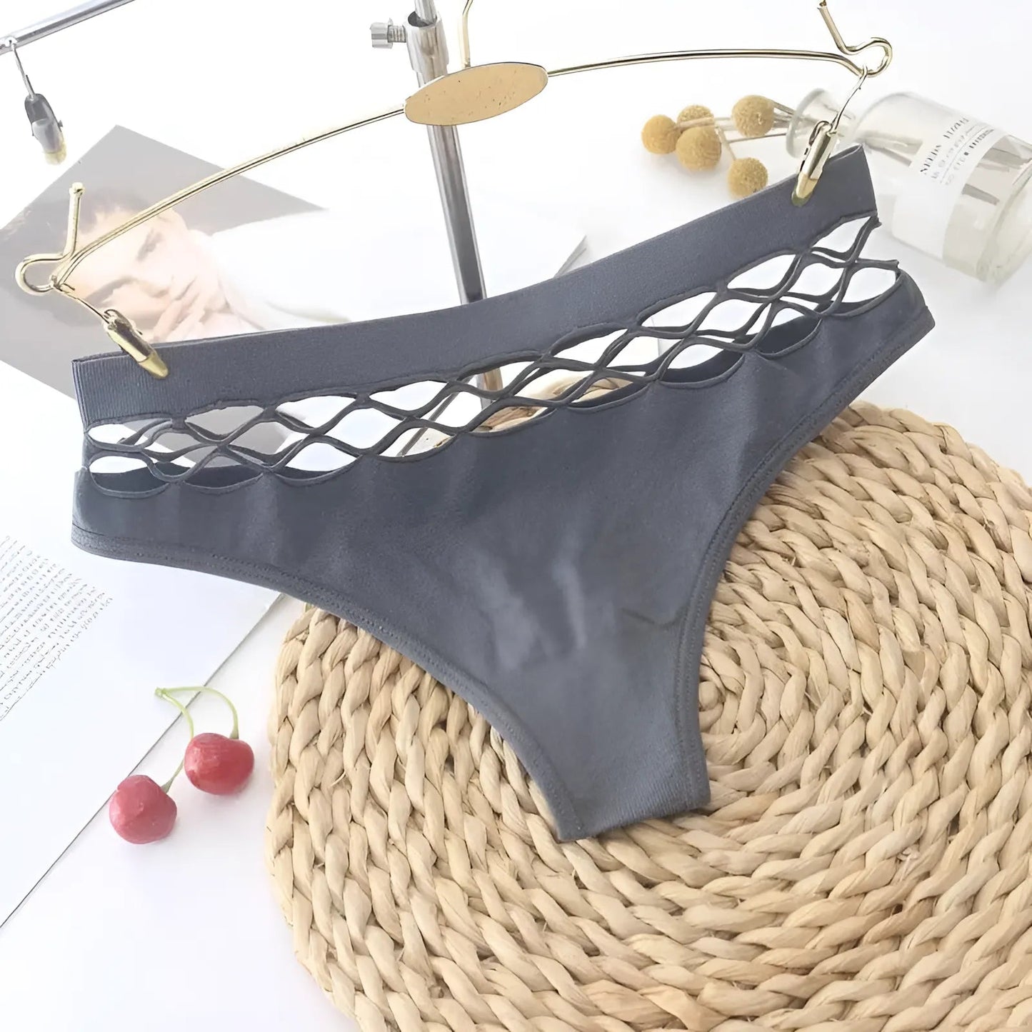 Gris Paniers en figue en treillis décoratif