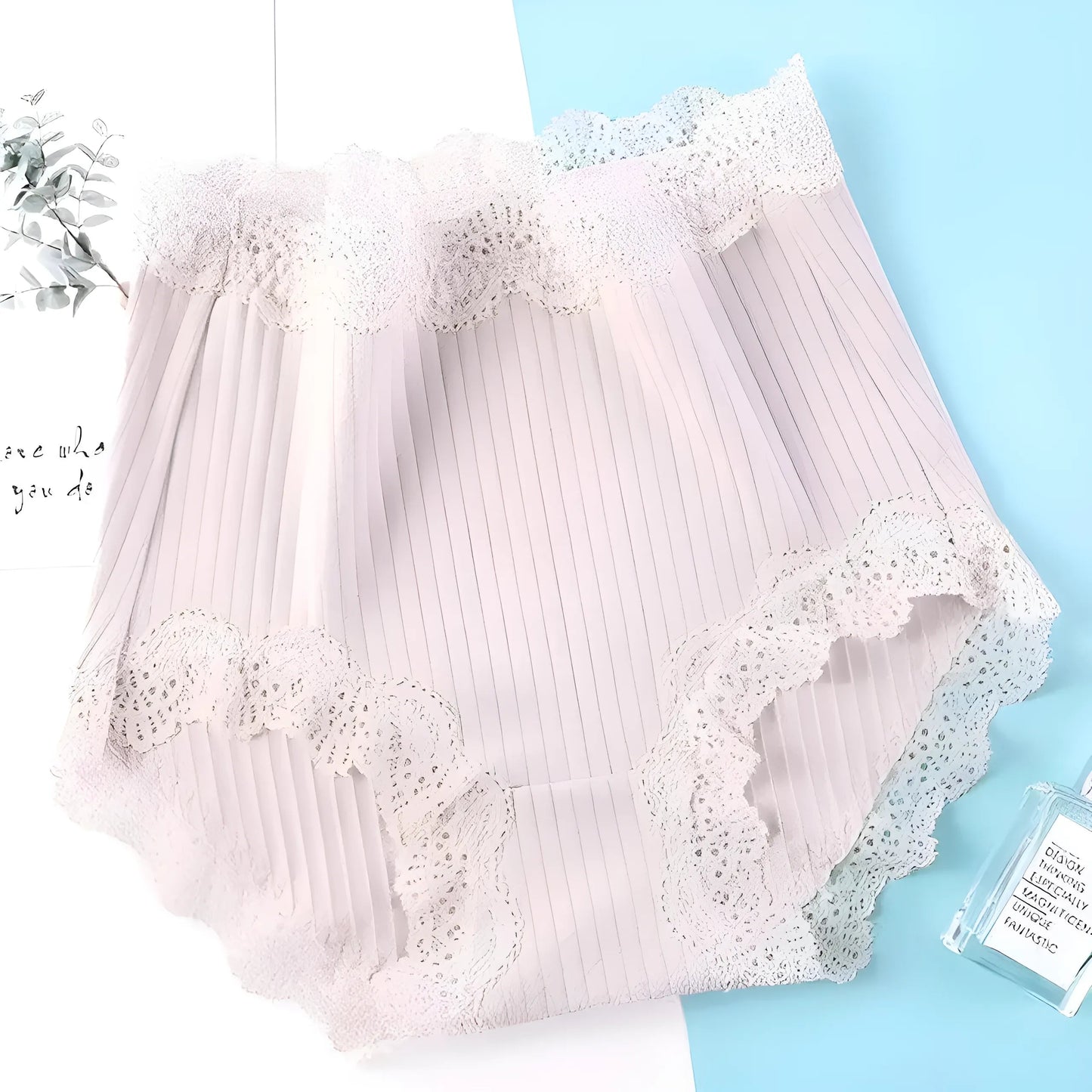 Gris Robe à taille haute avec dentelle