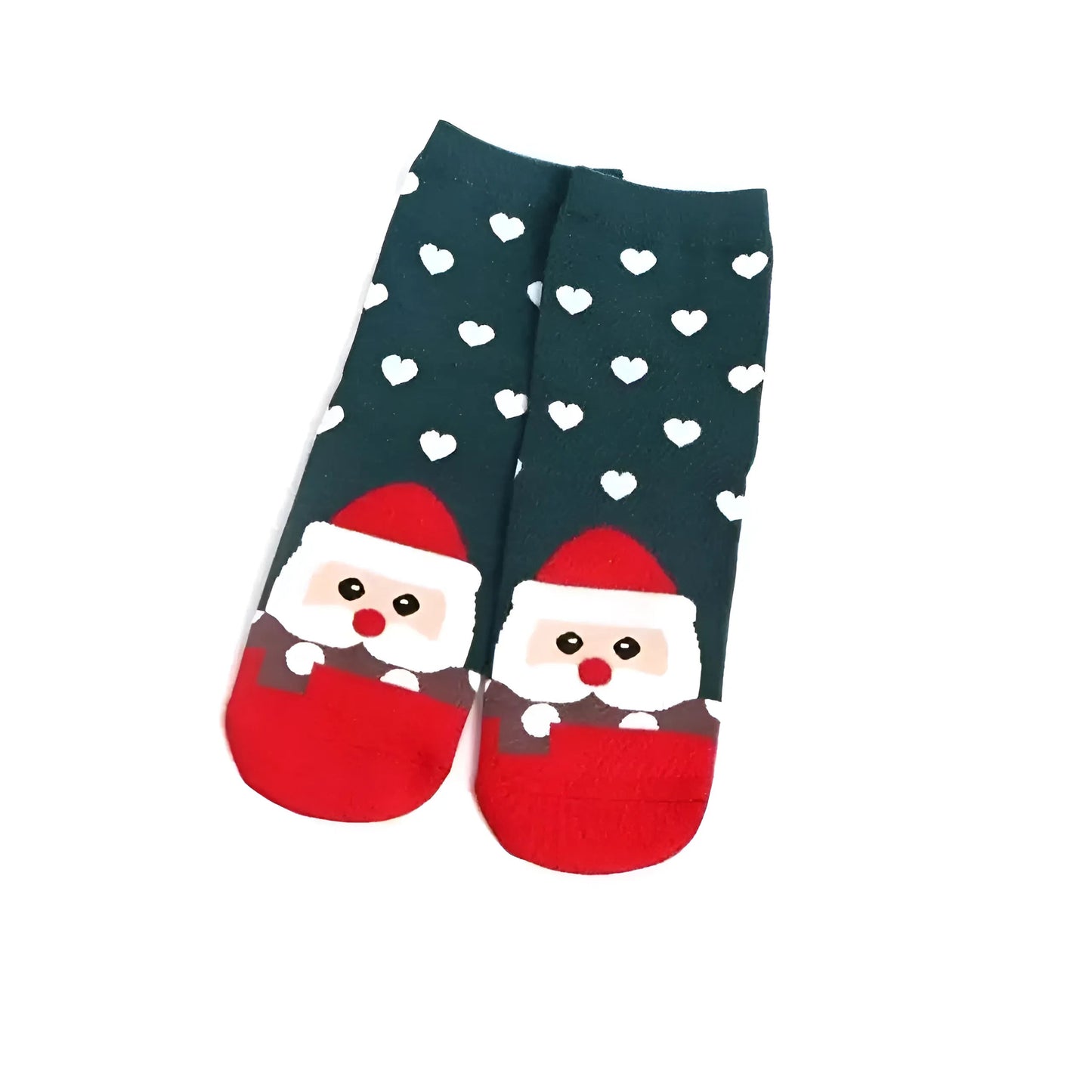 Gris-Rouge Chaussettes de cheville avec des motifs festifs