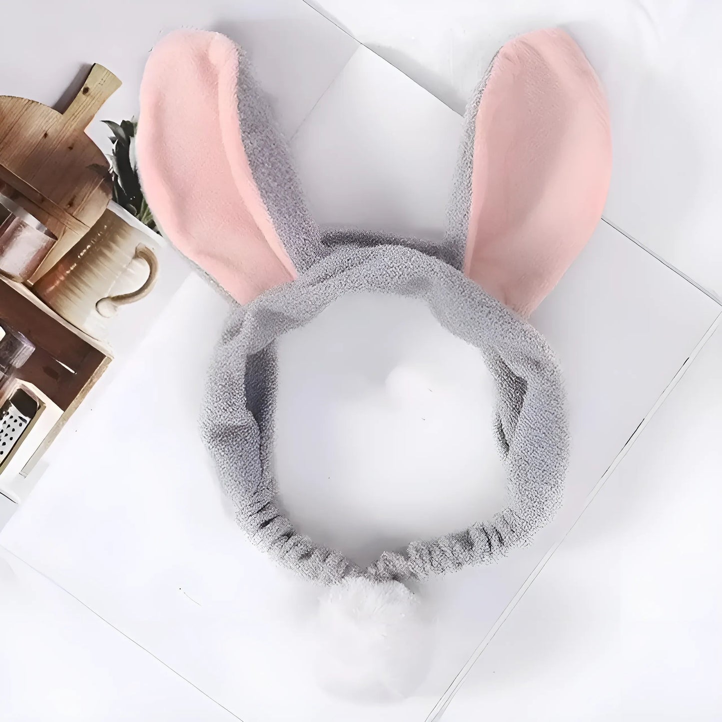 Gris Serre-tête en forme d'oreilles de lapin